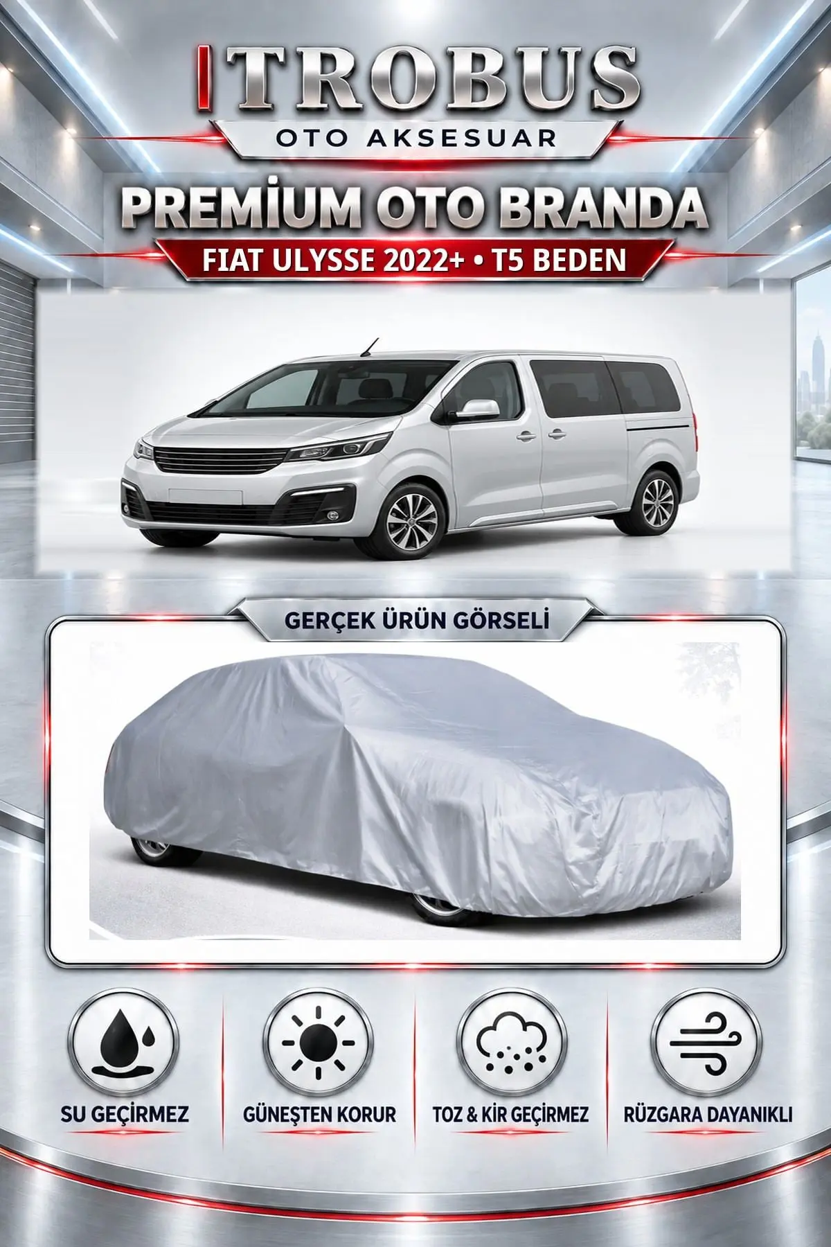 Fiat Ulysse 2022 ve Sonrası Uyumlu Premium Oto Branda – T5 Beden