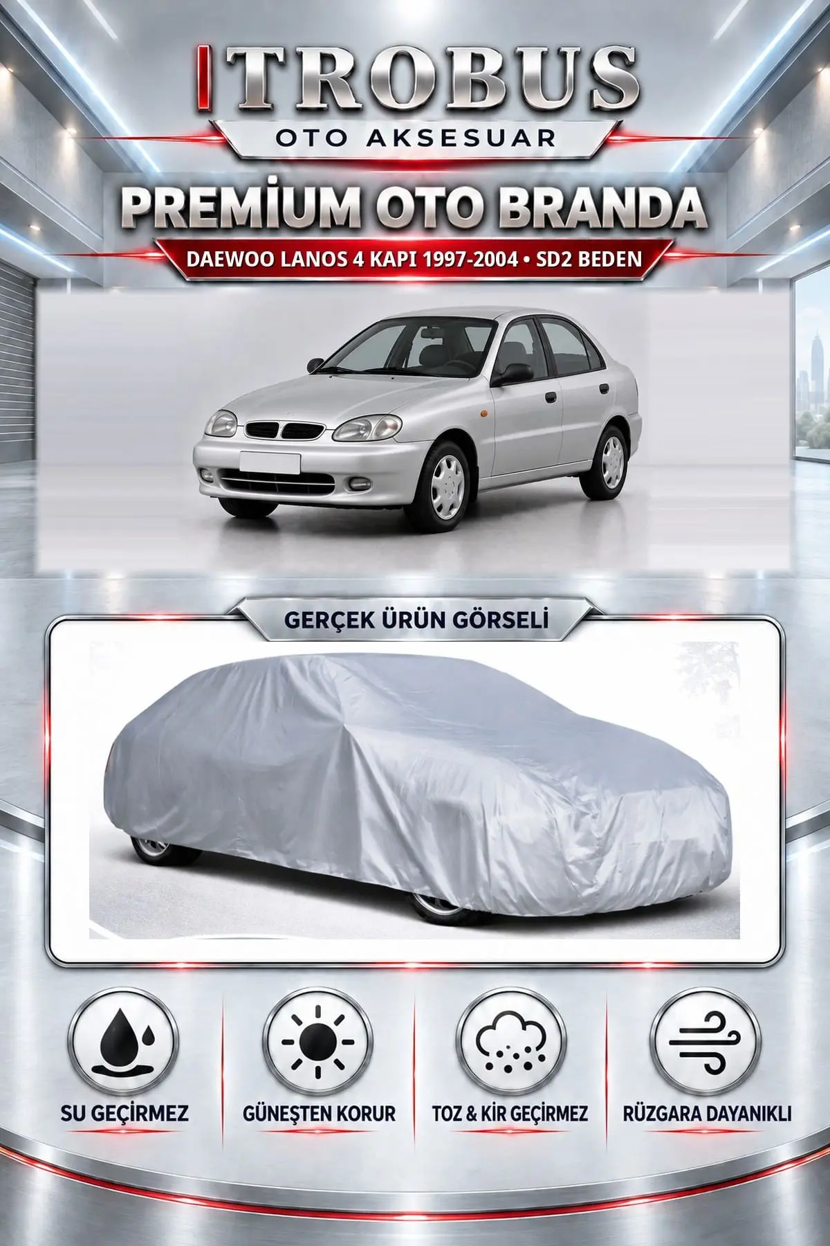 Daewoo Lanos 4 kapı 1997-2004 Uyumlu Premium Oto Branda – SD2 Beden