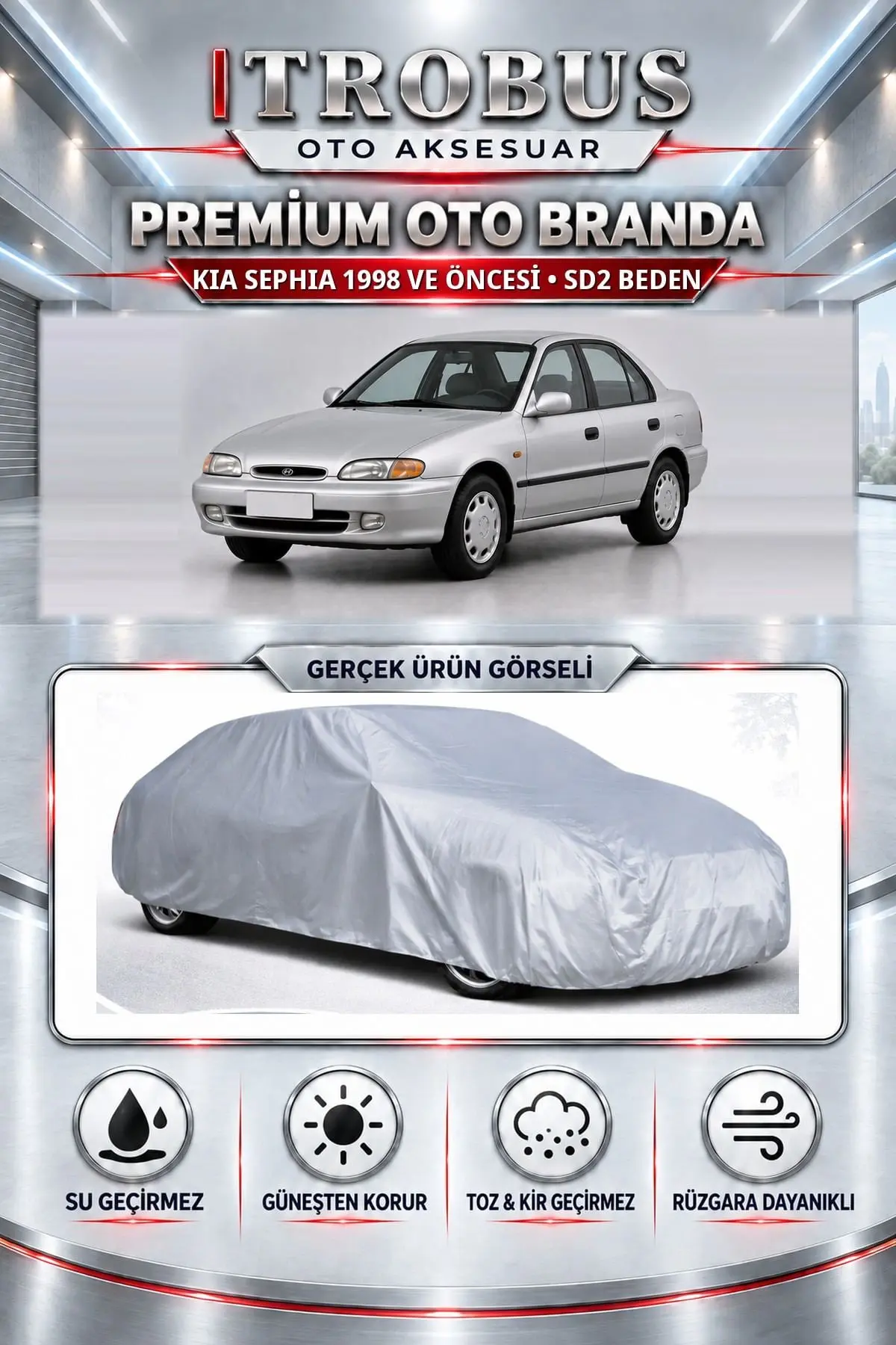 KIA Sephia 1998 ve Öncesi Uyumlu Premium Oto Branda – SD2 Beden
