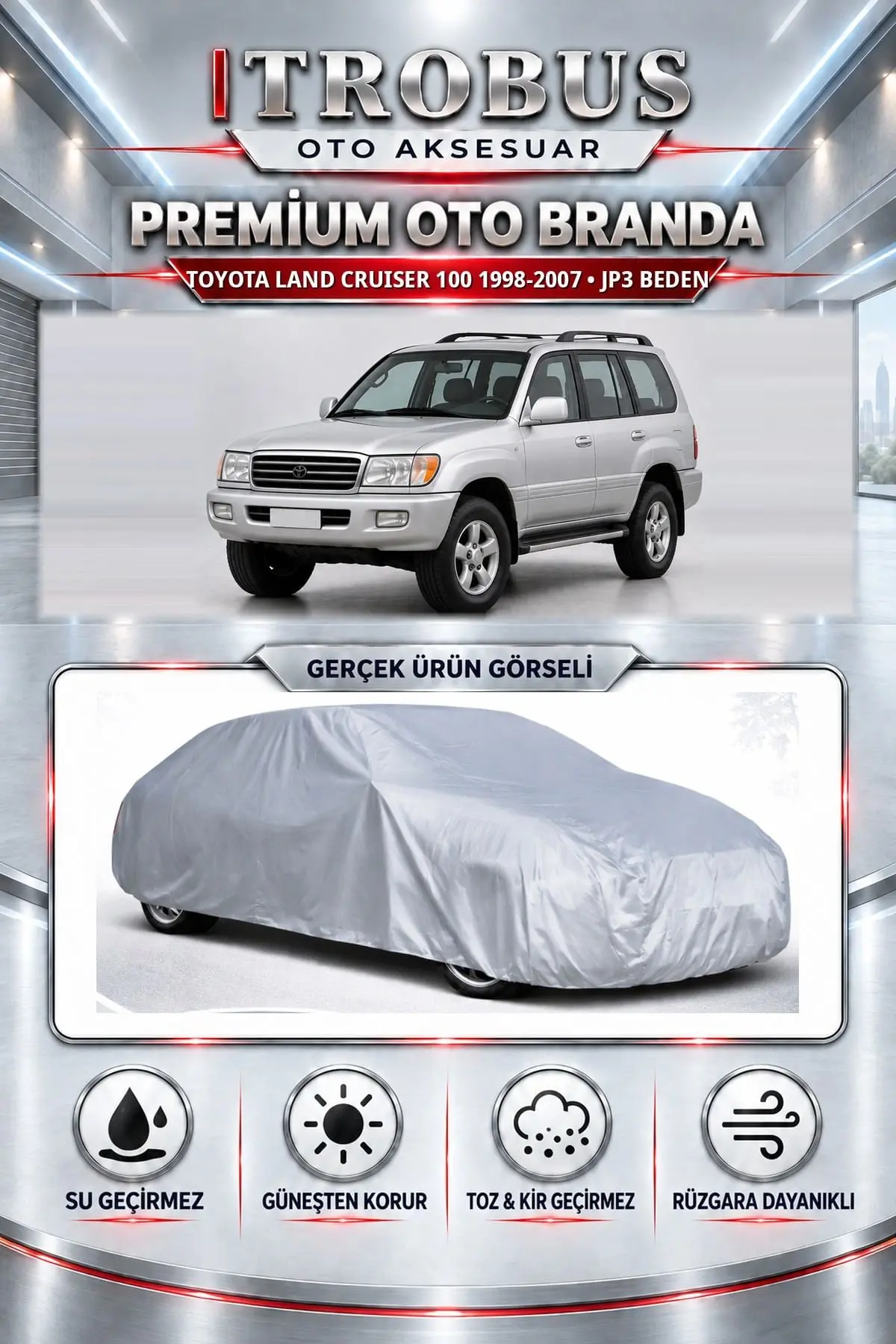 Toyota Land Cruiser 100 1998-2007 Uyumlu Premium Oto Branda – JP3 Beden