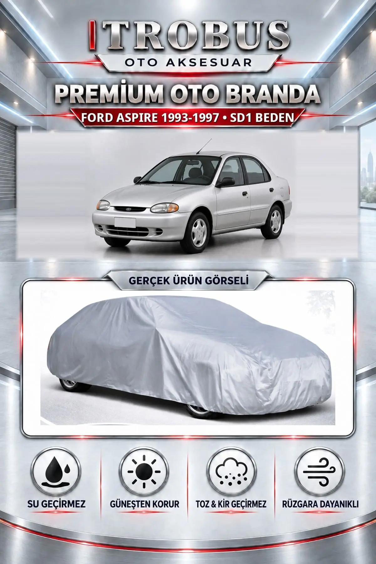 Ford Aspire 1993-1997 Uyumlu Premium Oto Branda – SD1 Beden