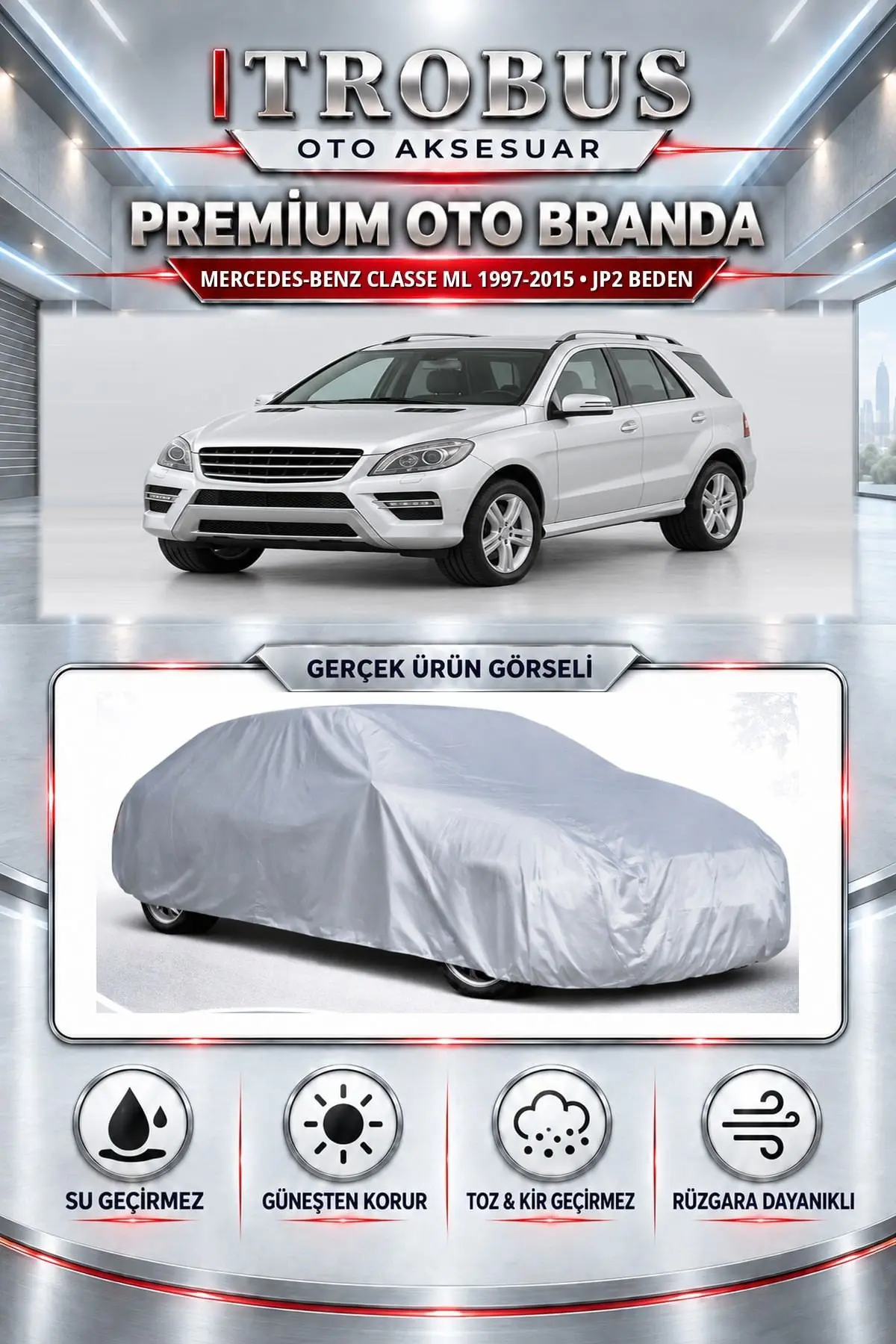 Mercedes-Benz Classe ML 1997-2015 Uyumlu Premium Oto Branda – JP2 Beden
