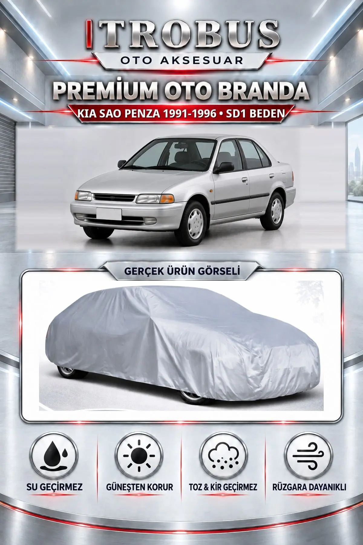KIA SAO Penza 1991-1996 Uyumlu Premium Oto Branda – SD1 Beden
