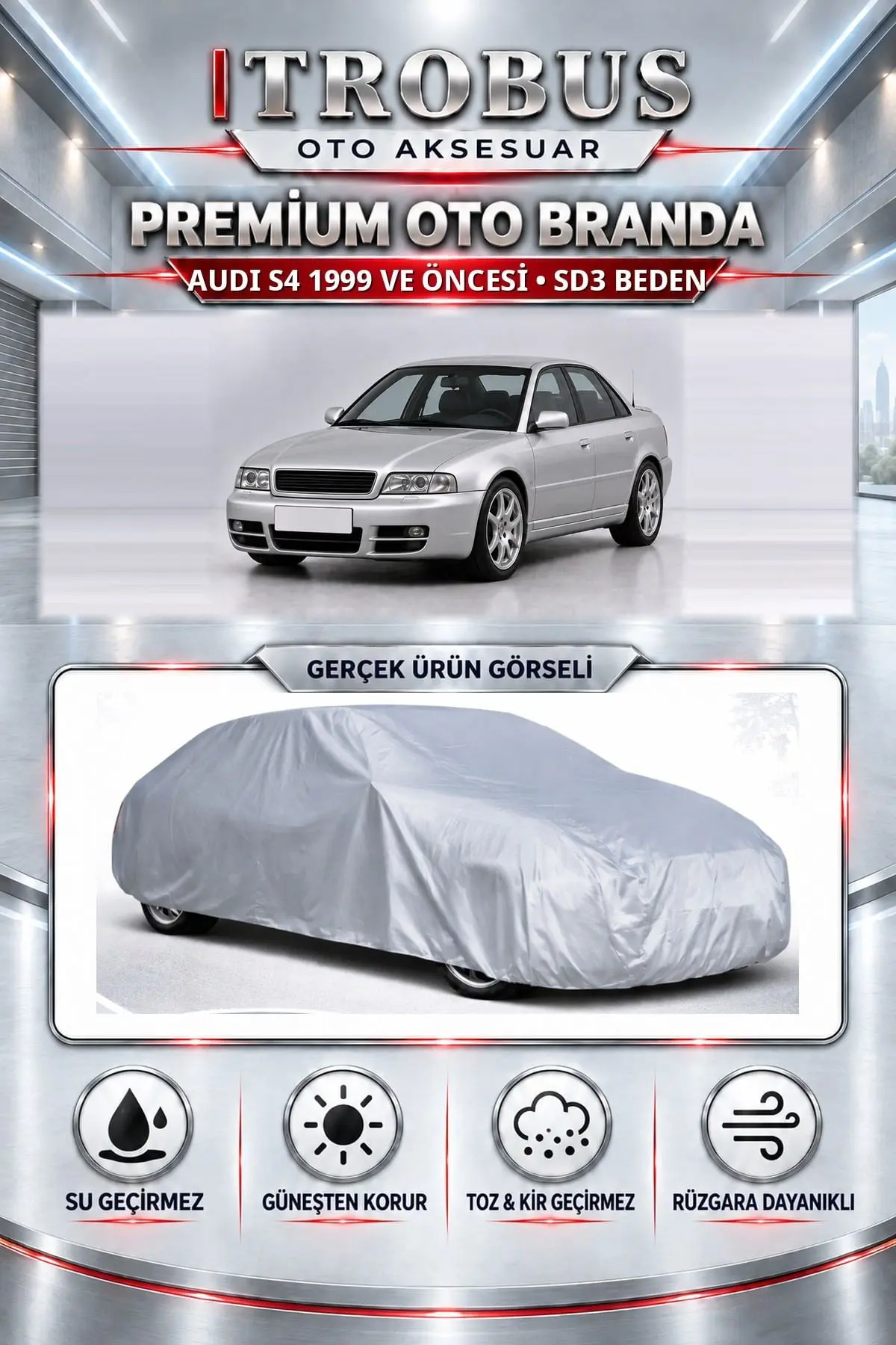 Audi S4 1999 ve Öncesi Uyumlu Premium Oto Branda – SD3 Beden