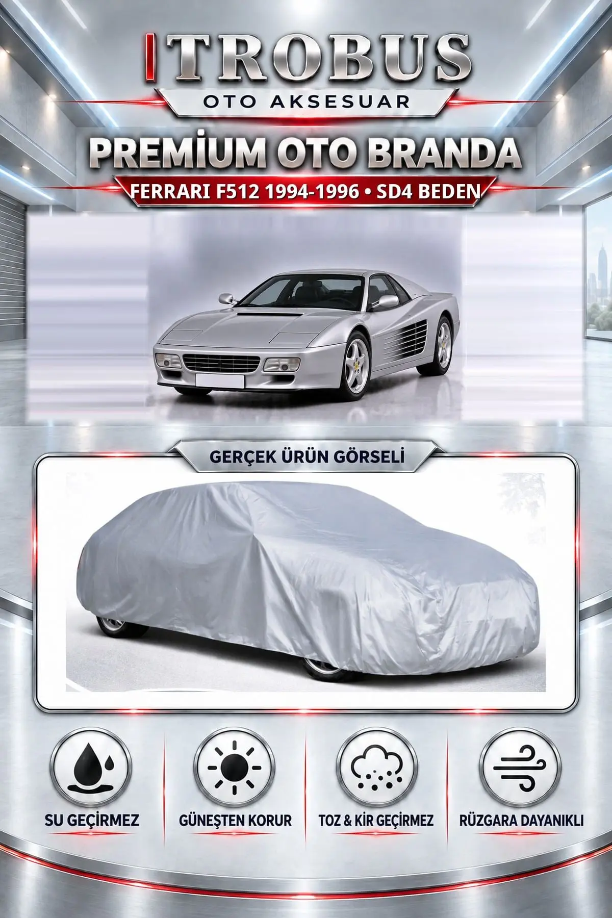 Ferrari F512 1994-1996 Uyumlu Premium Oto Branda – SD4 Beden