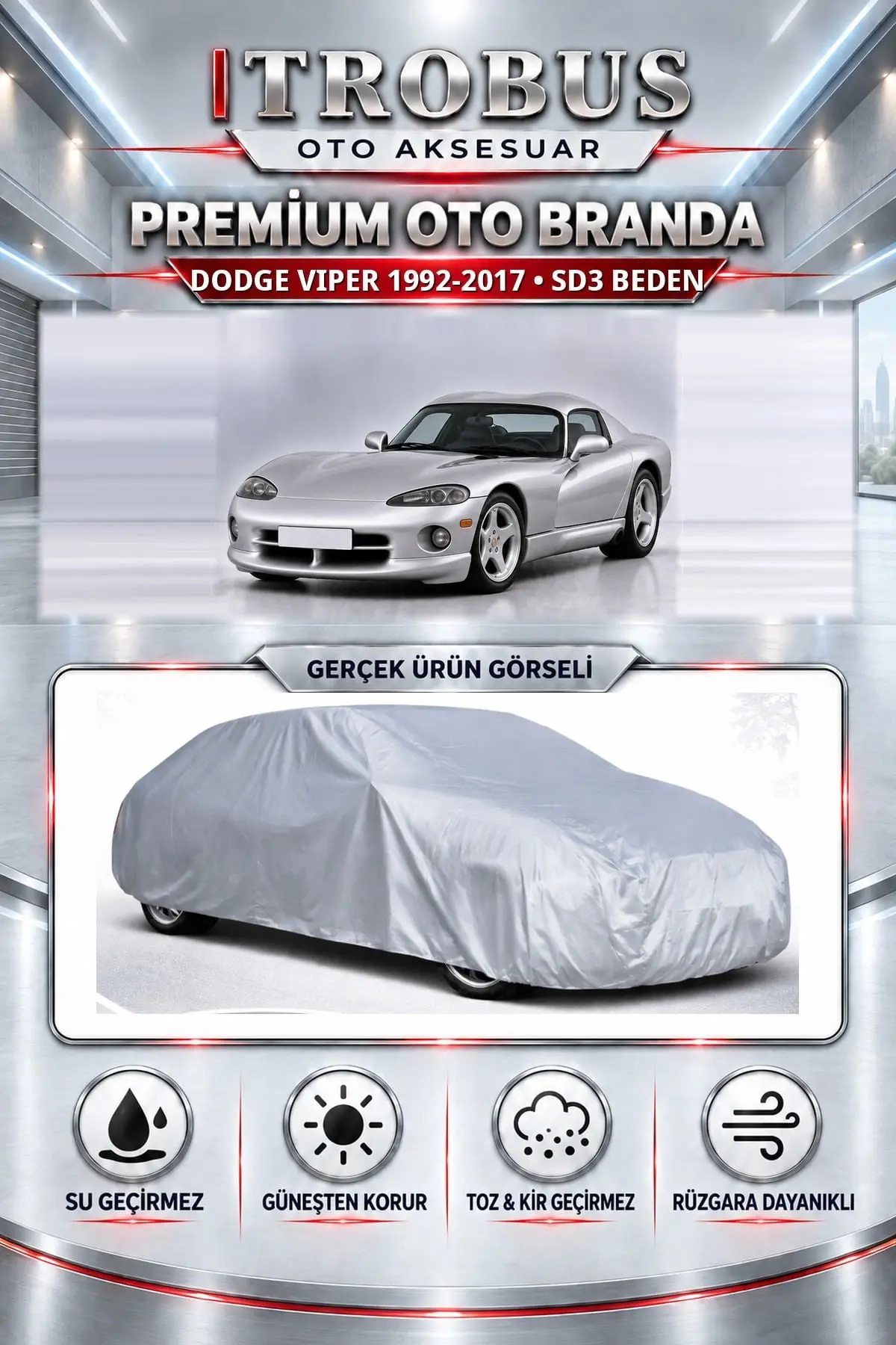 Dodge Viper 1992-2017 Uyumlu Premium Oto Branda – SD3 Beden