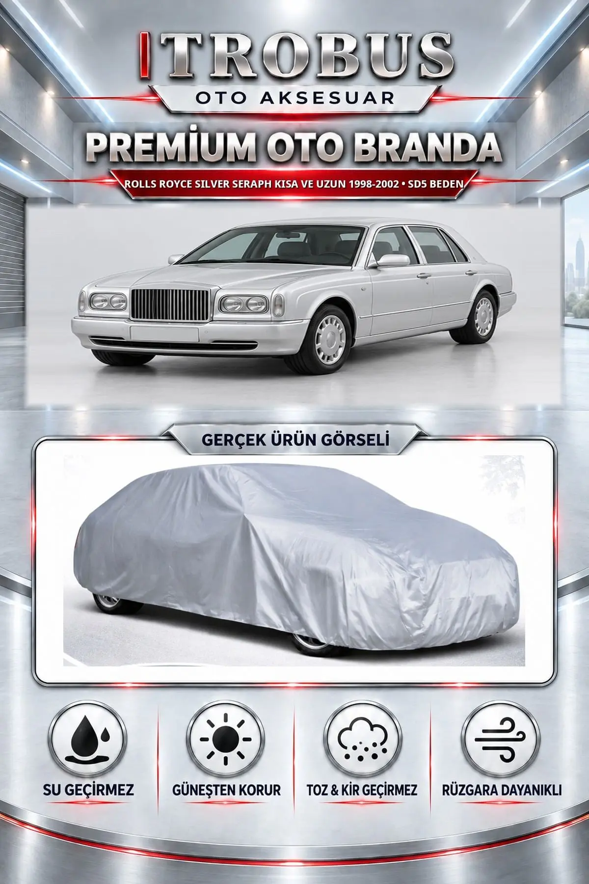 Rolls Royce Silver Seraph kısa ve uzun 1998-2002 Uyumlu Premium Oto Branda – SD5 Beden