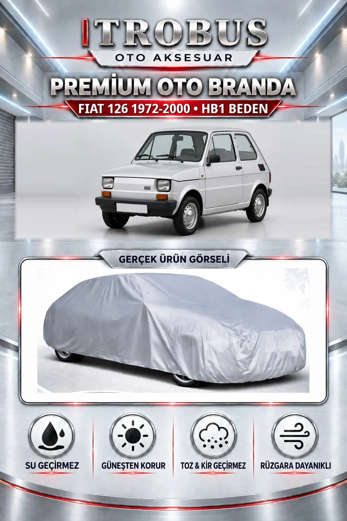 Fiat 126 1972-2000 Uyumlu Premium Oto Branda – HB1 Beden