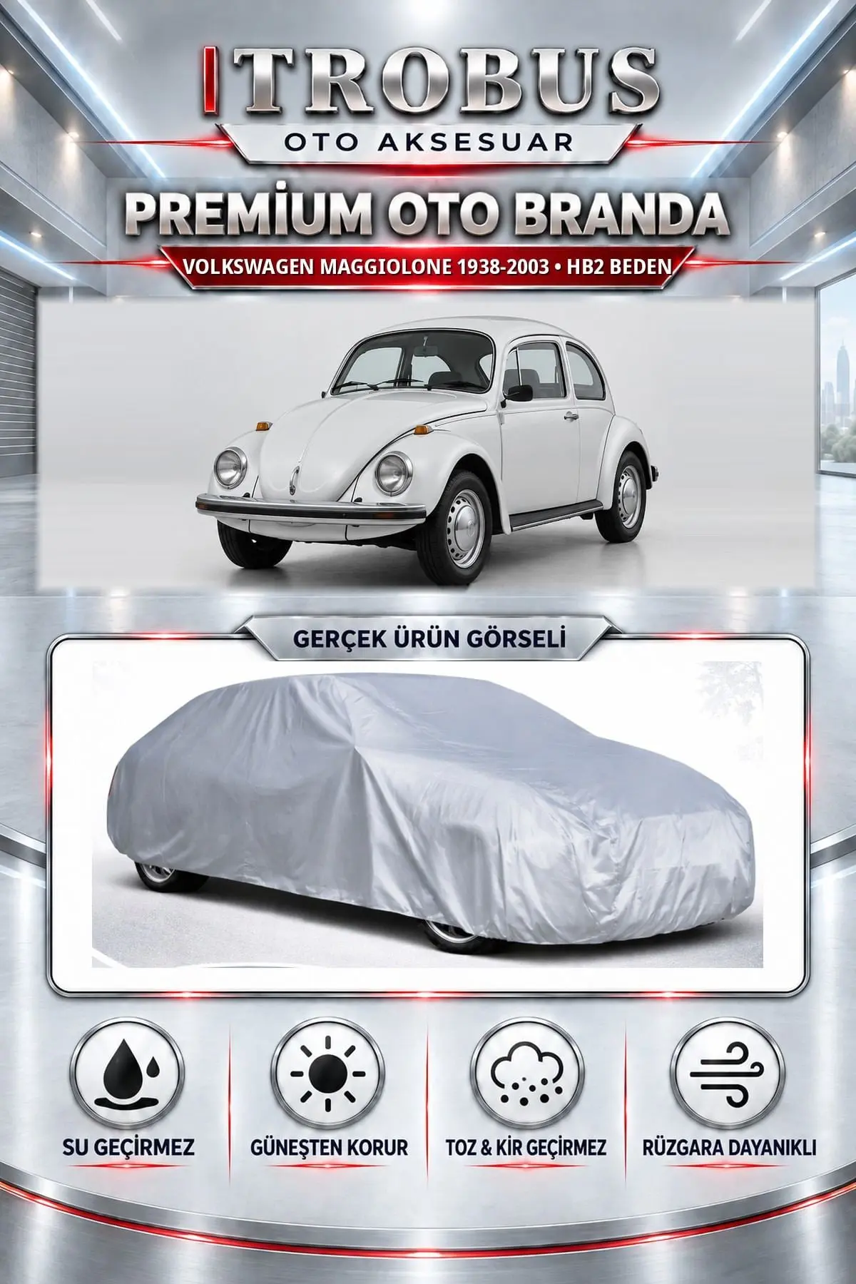 Volkswagen Maggiolone 1938-2003 Uyumlu Premium Oto Branda – HB2 Beden