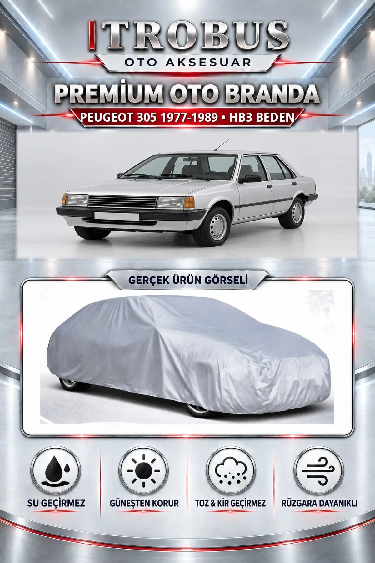 Peugeot 305 1977-1989 Uyumlu Premium Oto Branda – HB3 Beden