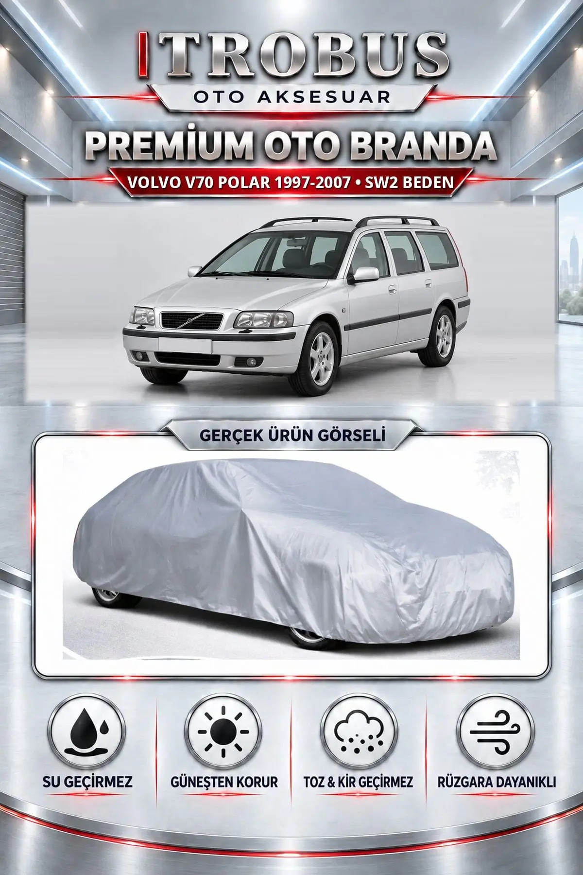 Volvo V70 2005 ve Öncesi Uyumlu Premium Oto Branda – SW2 Beden