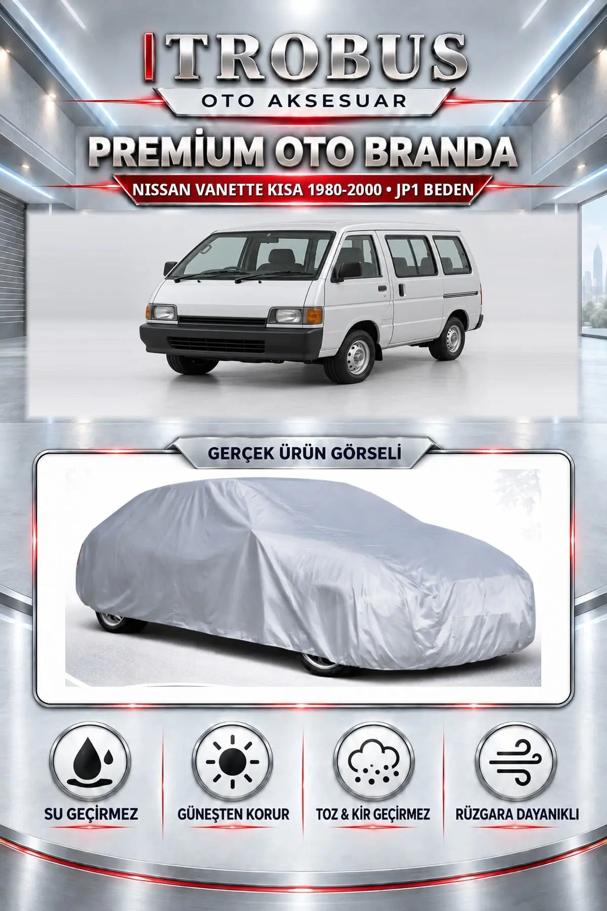 Nissan Vanette kısa 1980-2000 Uyumlu Premium Oto Branda – JP1 Beden