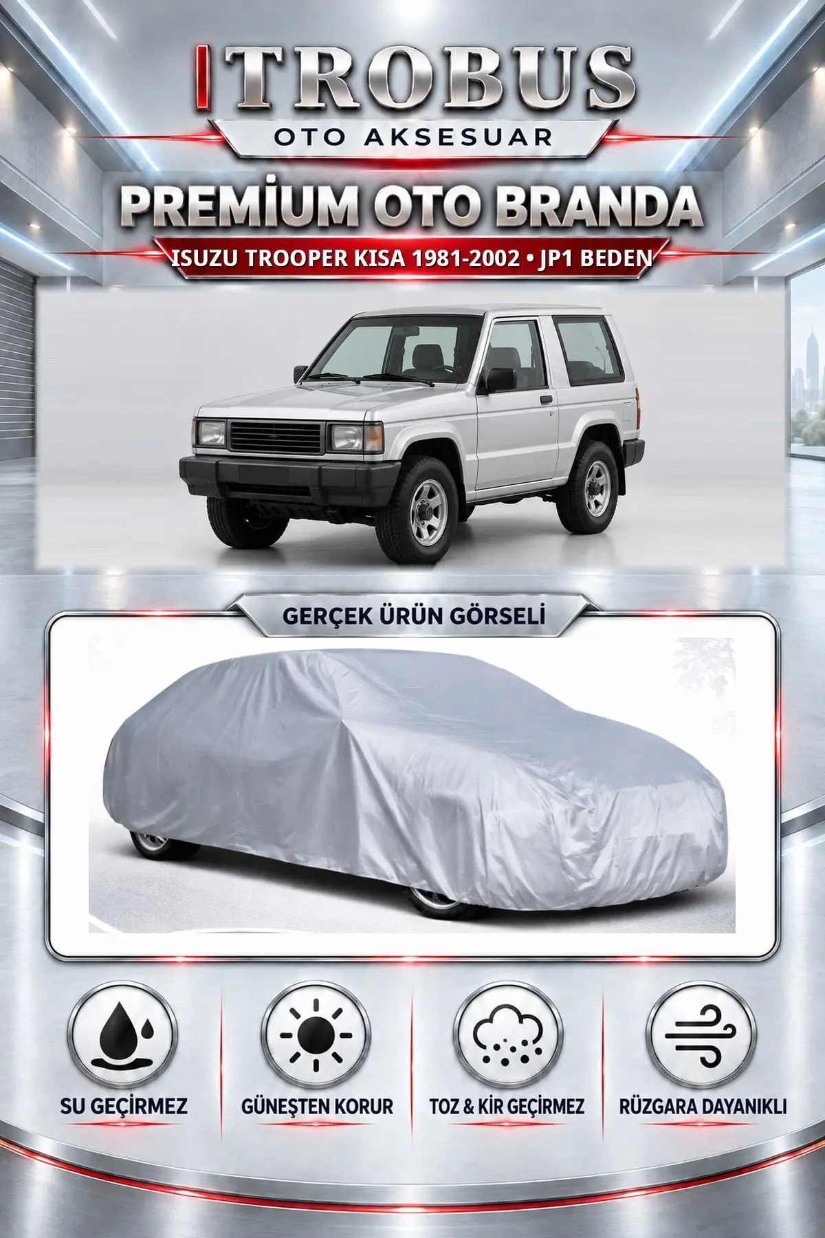 Isuzu Trooper kısa 1981-2002 Uyumlu Premium Oto Branda – JP1 Beden