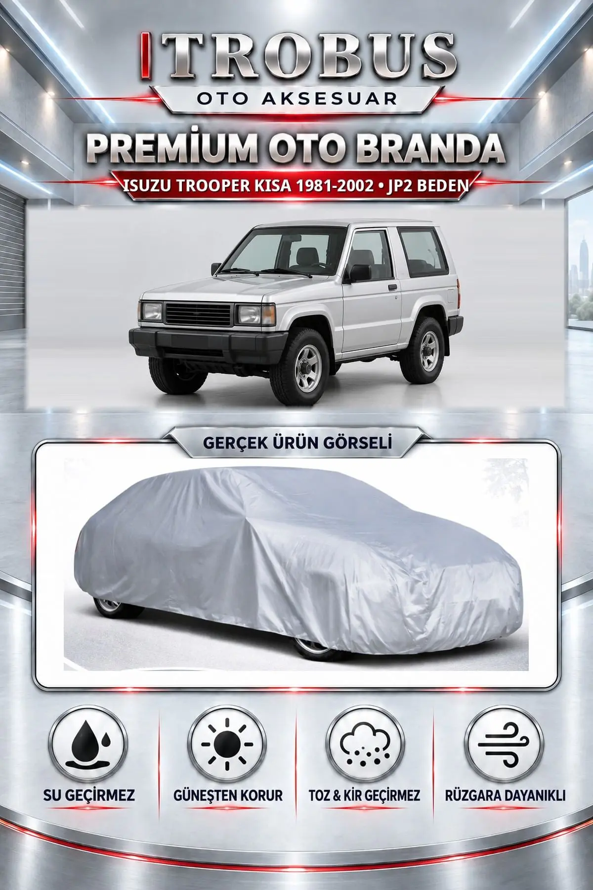 Isuzu Trooper uzun 1981-2002 Uyumlu Premium Oto Branda – JP2 Beden