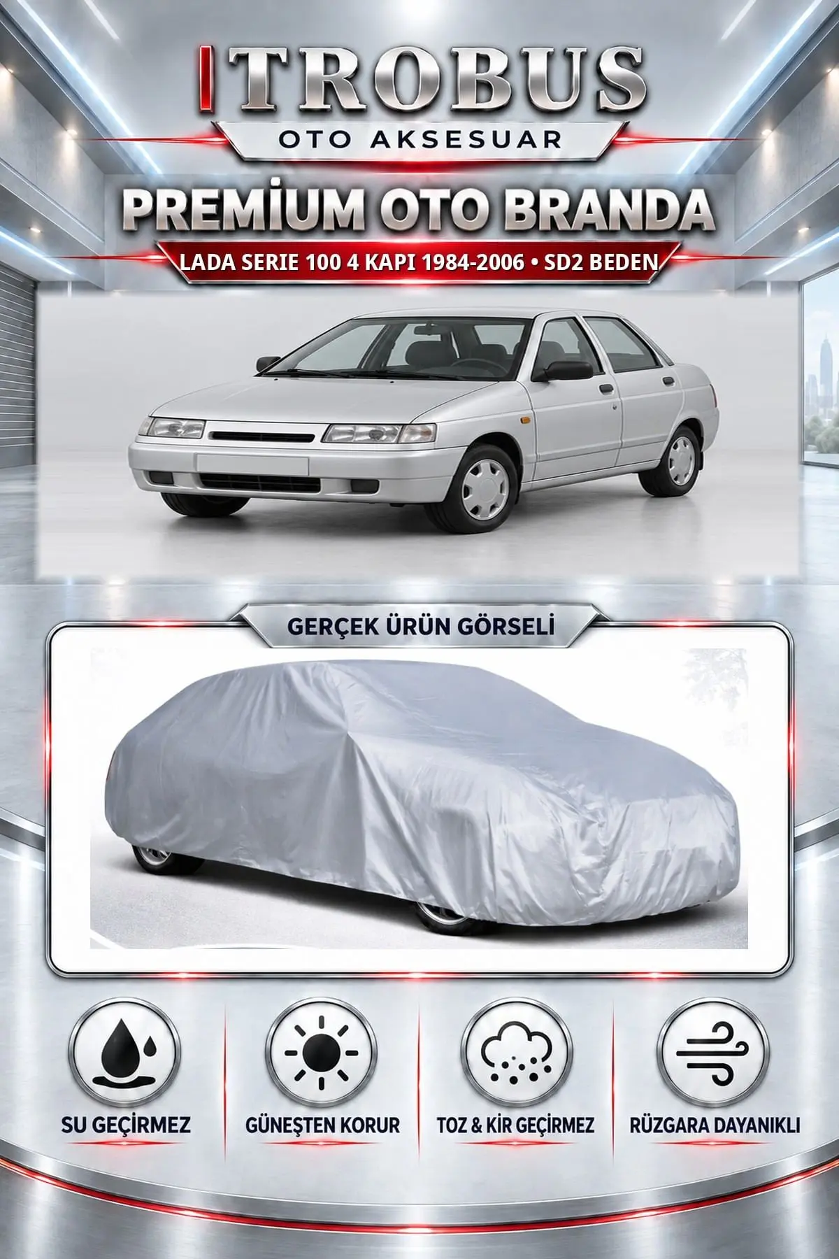 Lada Serie 100 4 kapı 1984-2006 Uyumlu Premium Oto Branda – SD2 Beden