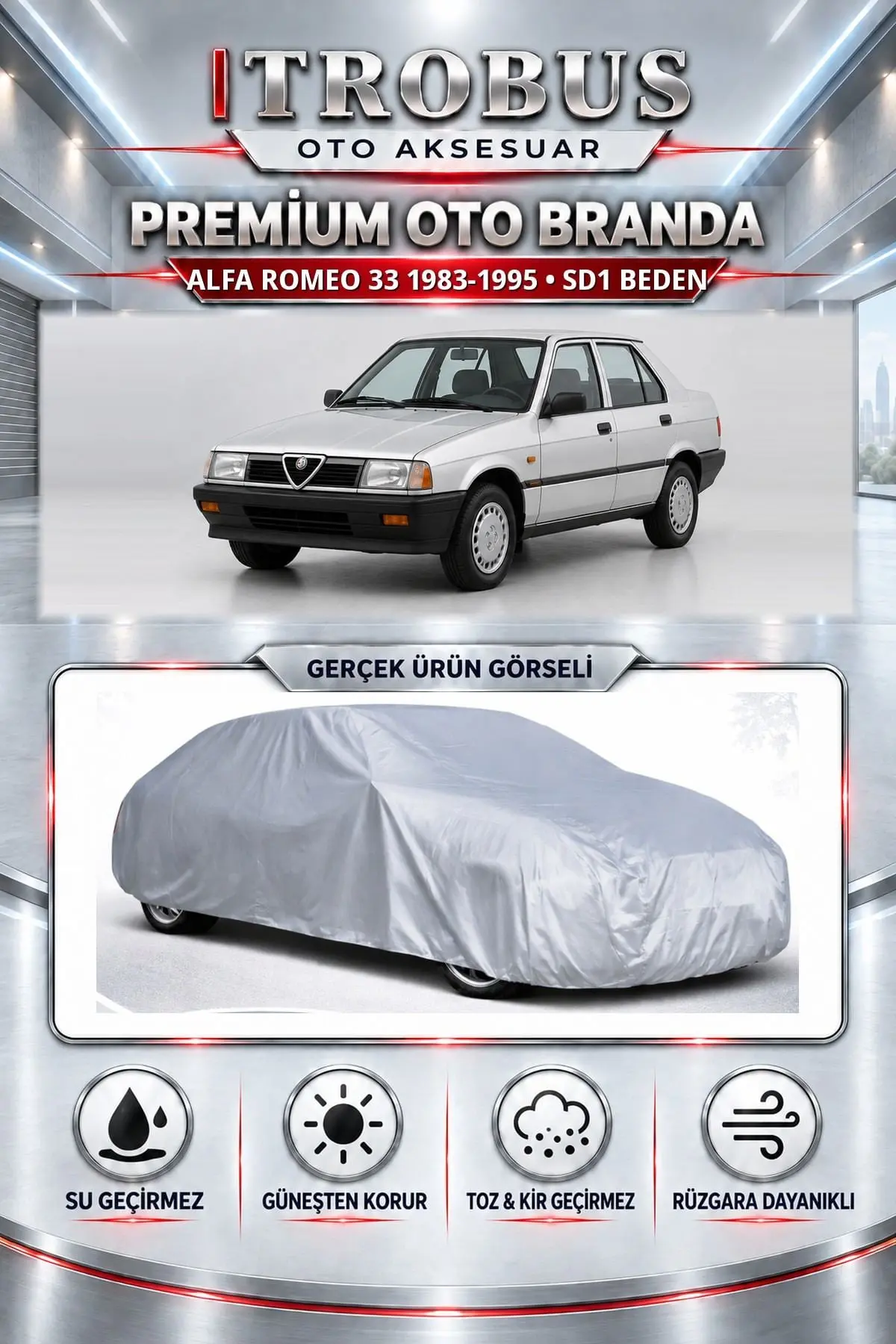 Alfa Romeo 33 1983-1995 Uyumlu Premium Oto Branda – SD1 Beden