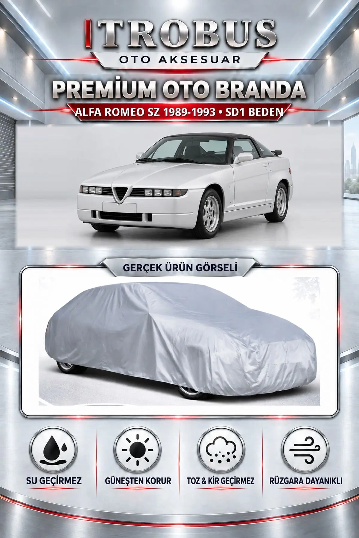 Alfa Romeo SZ 1989-1993 Uyumlu Premium Oto Branda – SD1 Beden