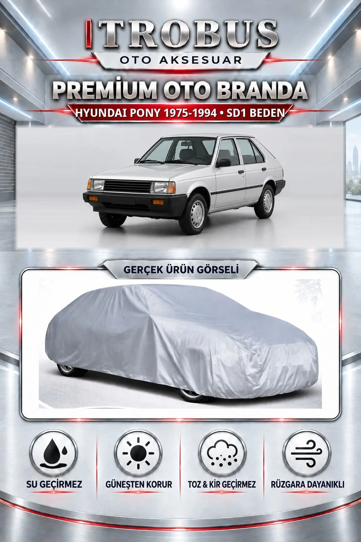 Hyundai Pony 1975-1994 Uyumlu Premium Oto Branda – SD1 Beden