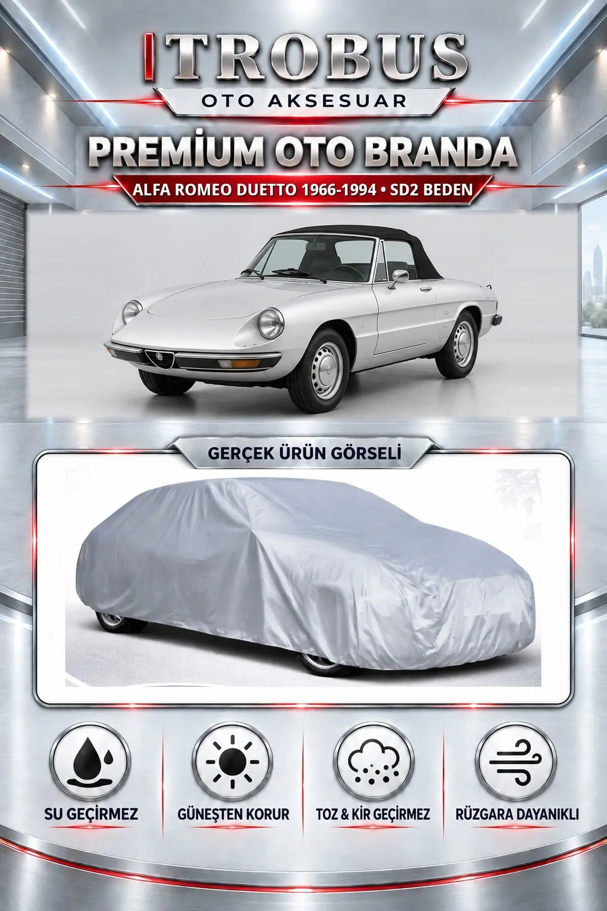 Alfa Romeo Duetto 1966-1994 Uyumlu Premium Oto Branda – SD2 Beden