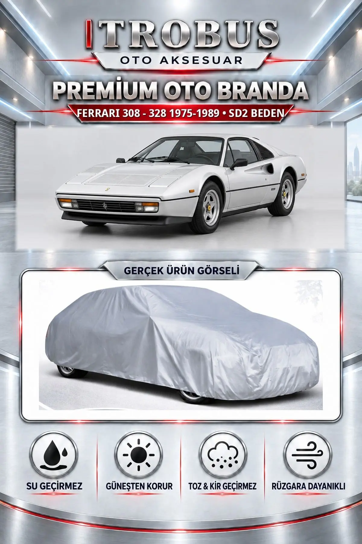 Ferrari 308 - 328 1975-1989 Uyumlu Premium Oto Branda – SD2 Beden