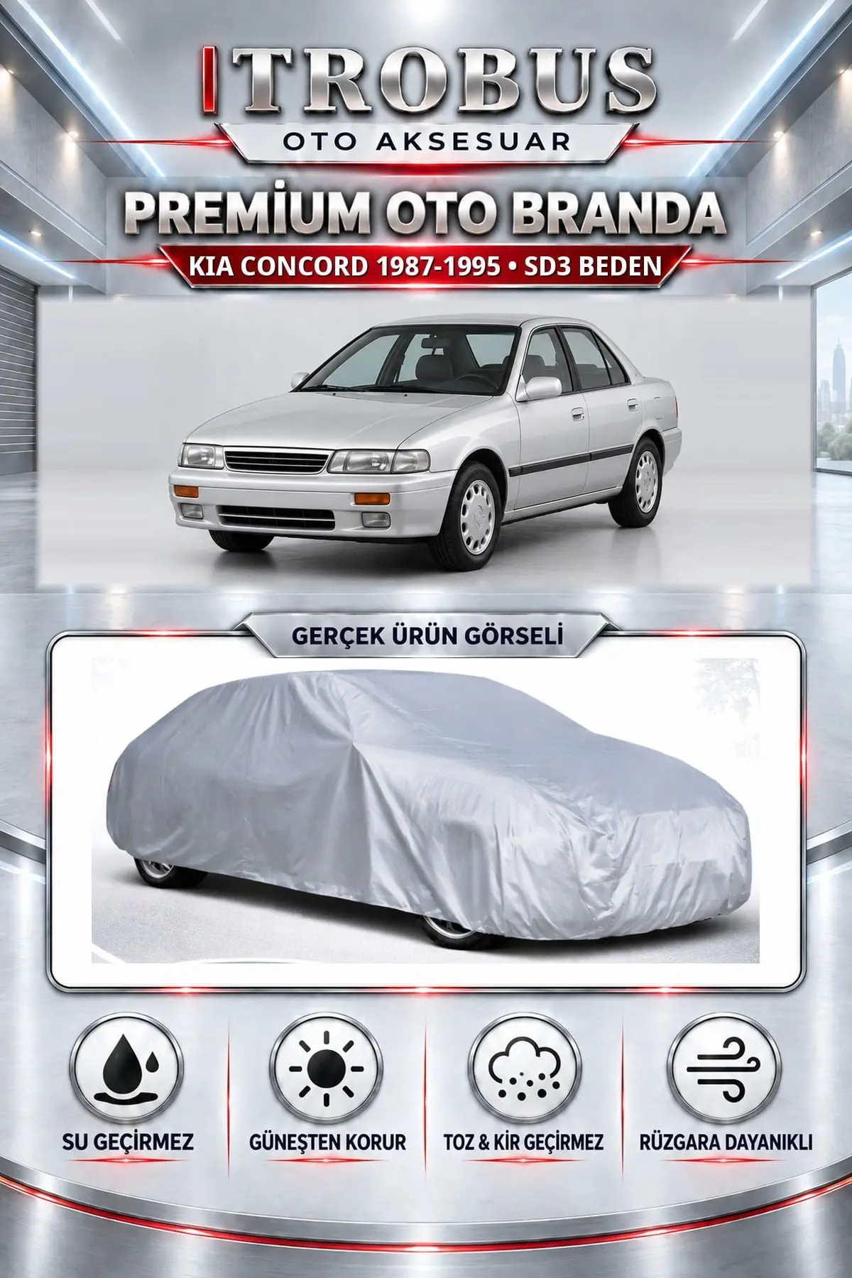 KIA Concord 1987-1995 Uyumlu Premium Oto Branda – SD3 Beden