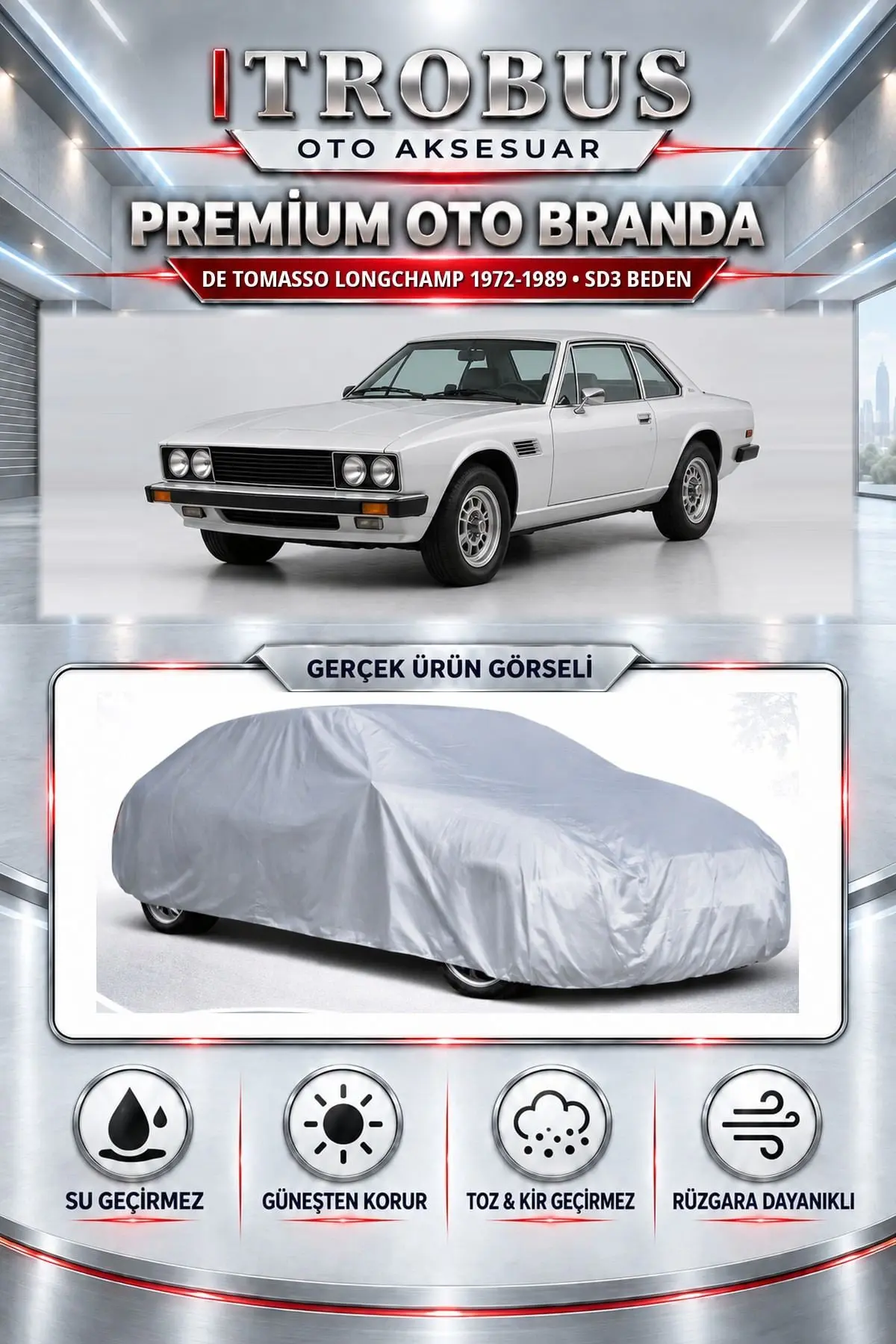 DE Tomasso Longchamp 1972-1989 Uyumlu Premium Oto Branda – SD3 Beden