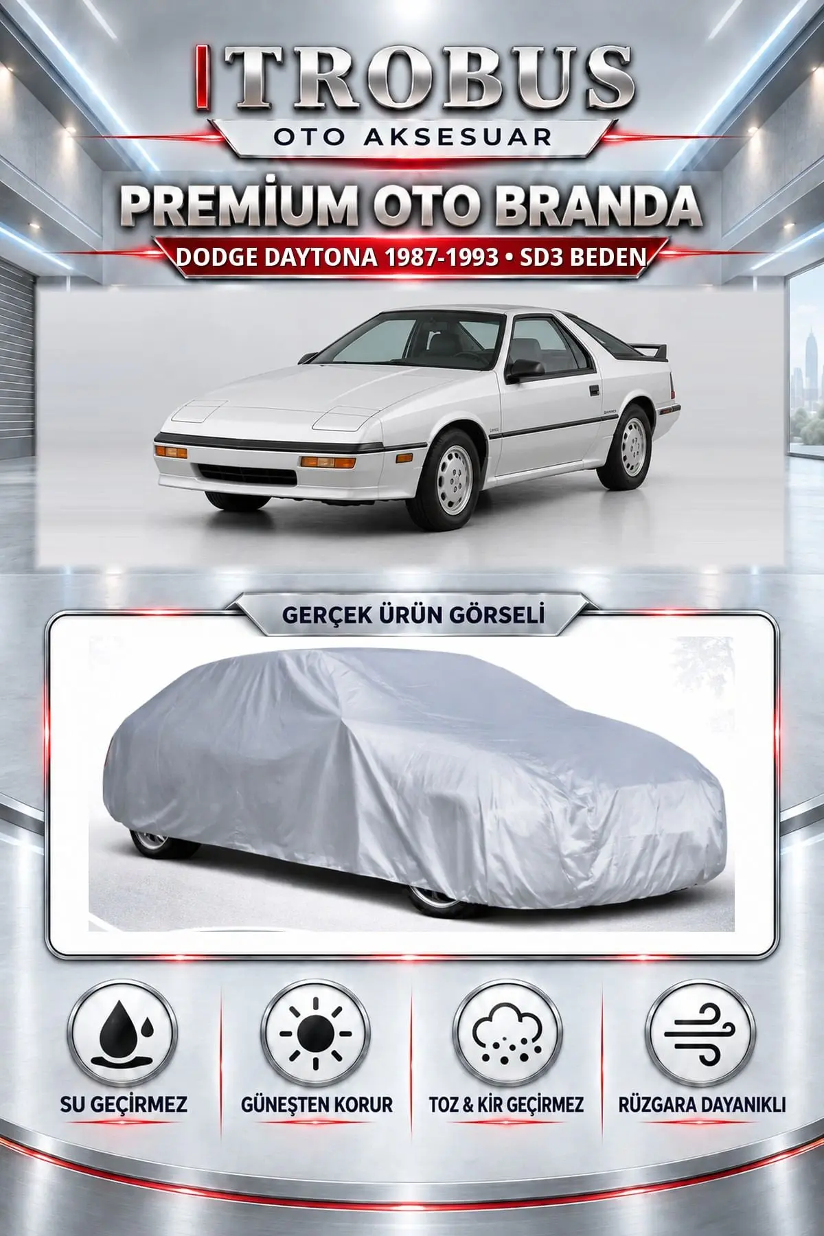 Dodge Daytona 1987-1993 Uyumlu Premium Oto Branda – SD3 Beden