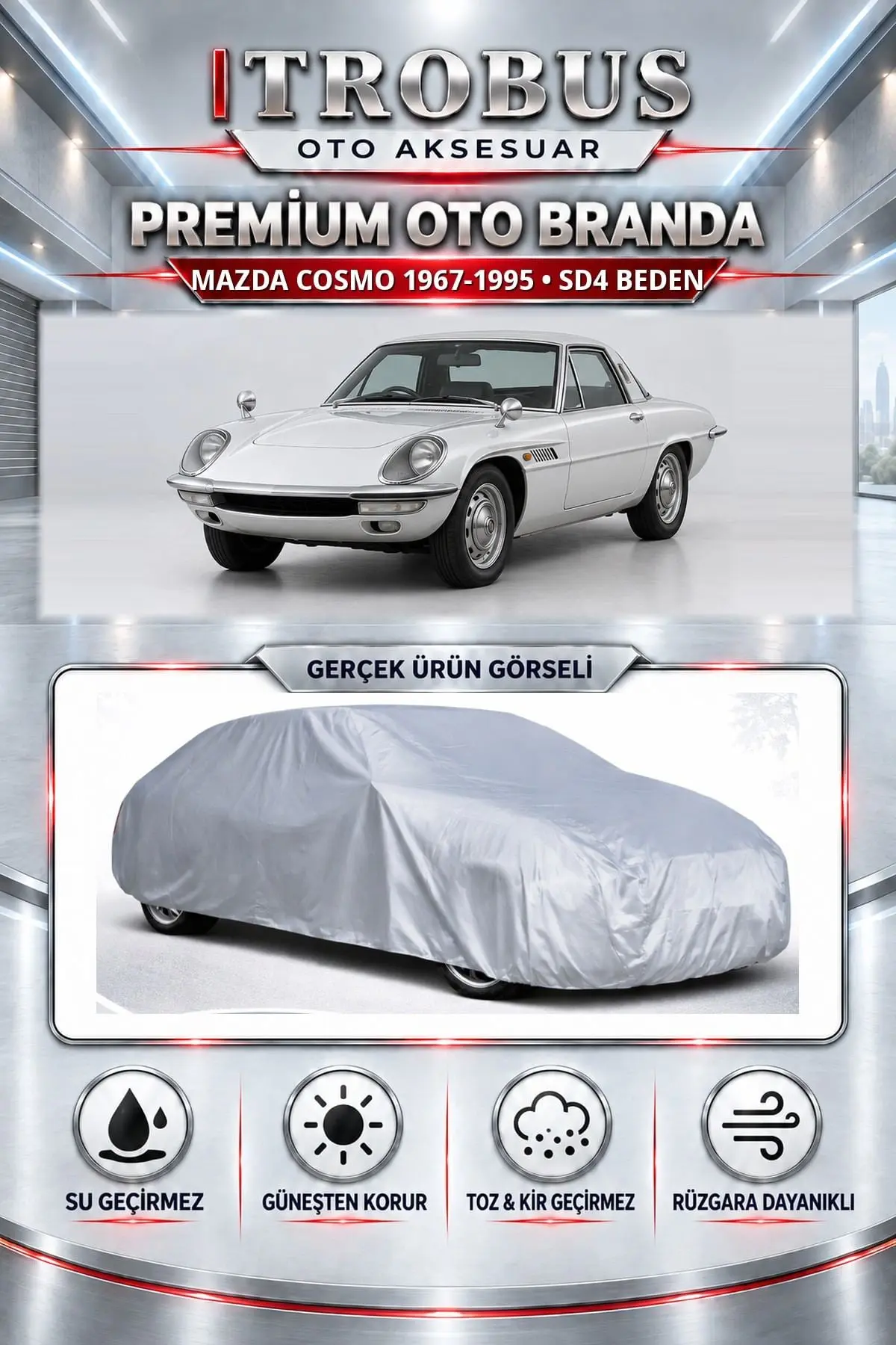 Mazda Cosmo 1967-1995 Uyumlu Premium Oto Branda – SD4 Beden