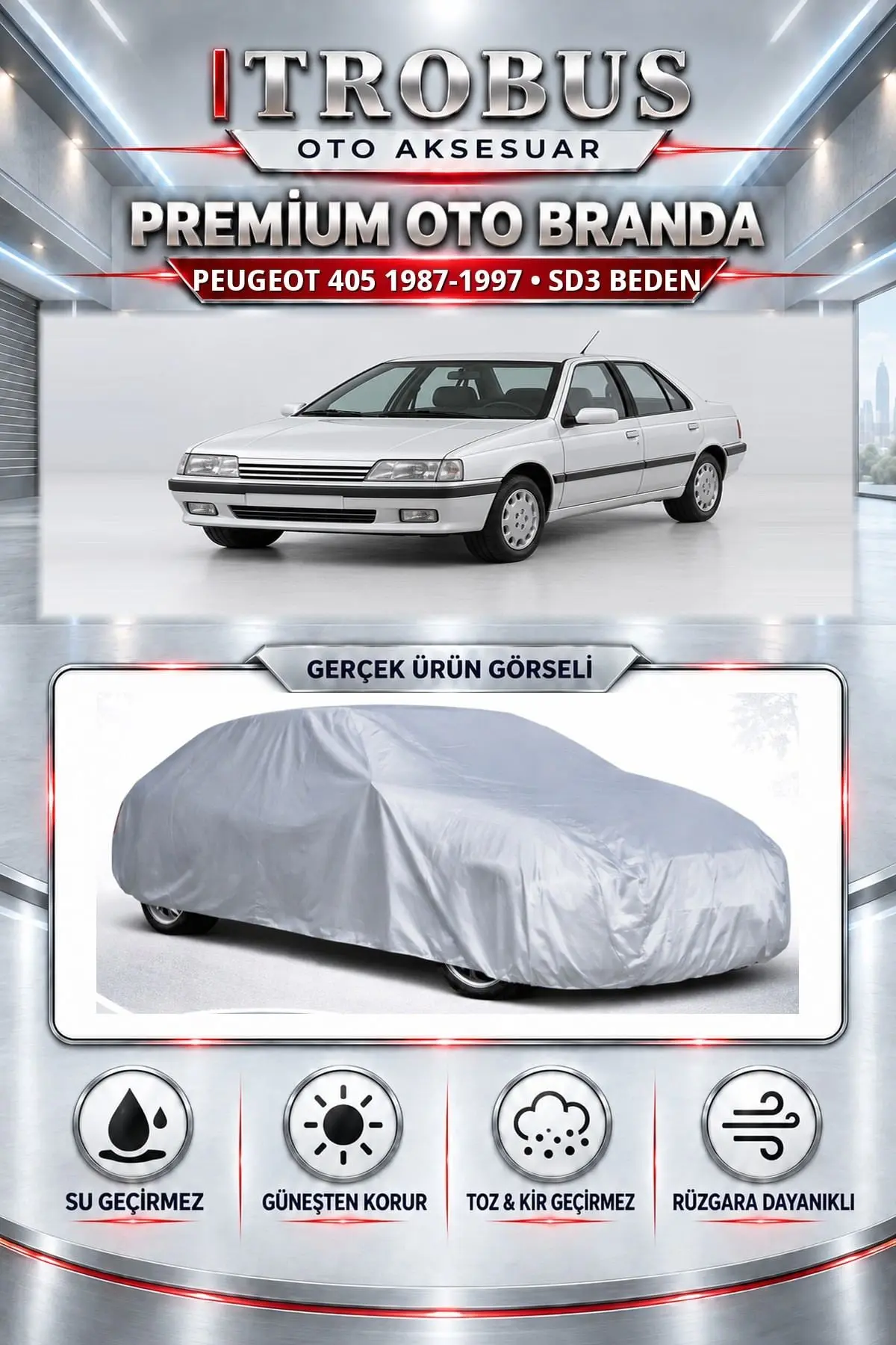 Peugeot 405 1987-1997 Uyumlu Premium Oto Branda – SD3 Beden