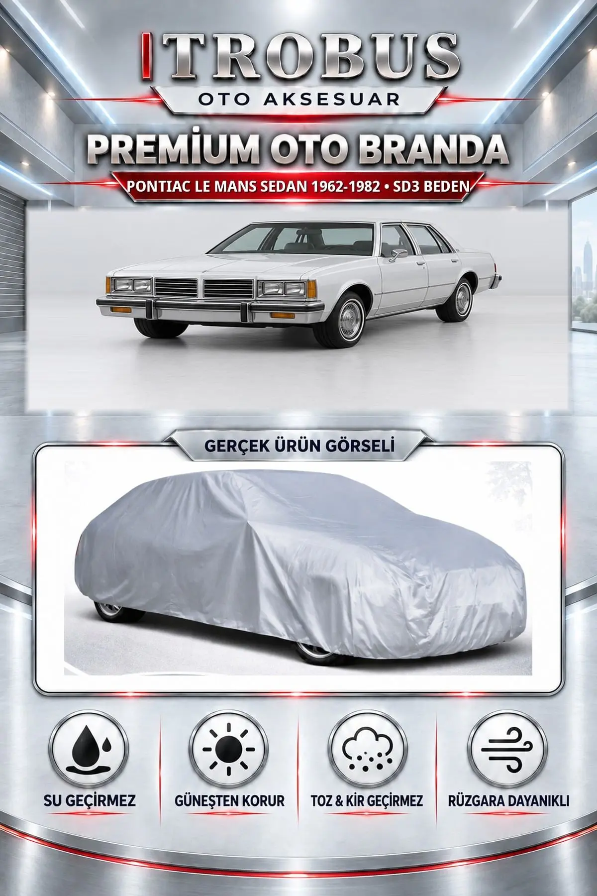Pontiac LE Mans Sedan 1962-1982 Uyumlu Premium Oto Branda – SD3 Beden