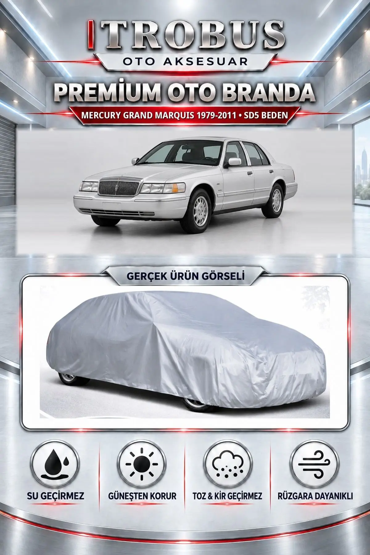 Mercury Grand Marquis 1979-2011 Uyumlu Premium Oto Branda – SD5 Beden