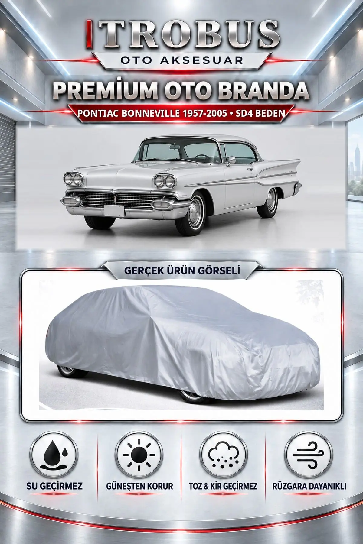 Pontiac Bonneville 1957-2005 Uyumlu Premium Oto Branda – SD4 Beden