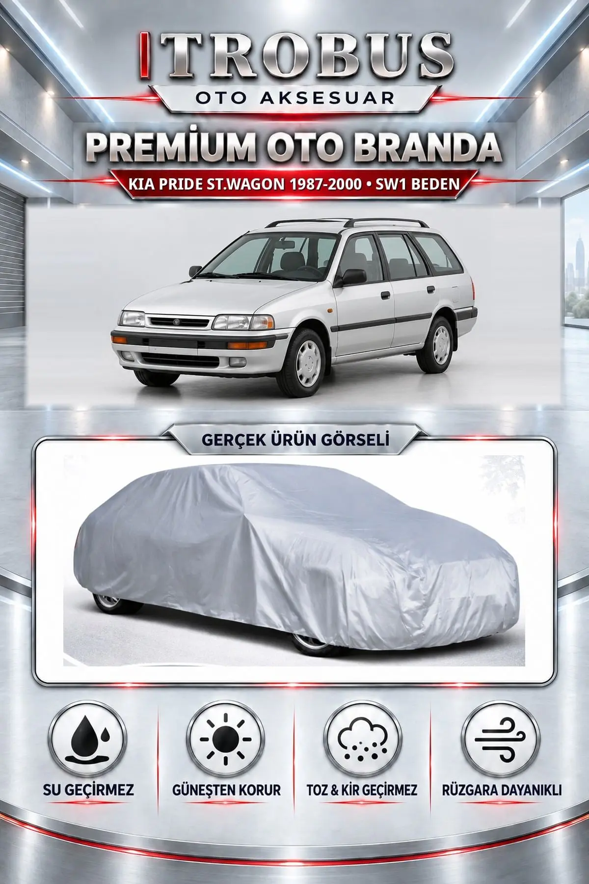 KIA Pride St.wagon 1987-2000 Uyumlu Premium Oto Branda – SW1 Beden