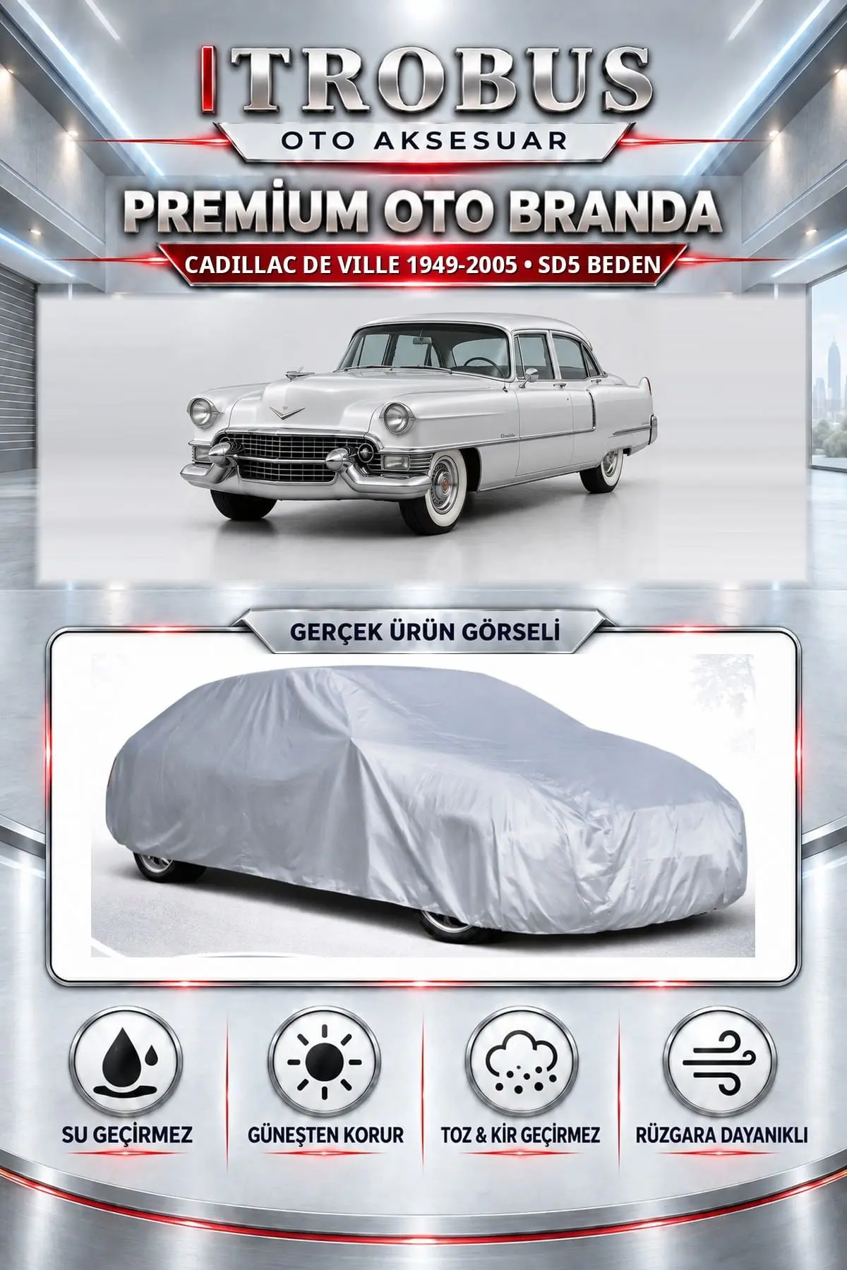 Cadillac DE Ville 1949-2005 Uyumlu Premium Oto Branda – SD5 Beden
