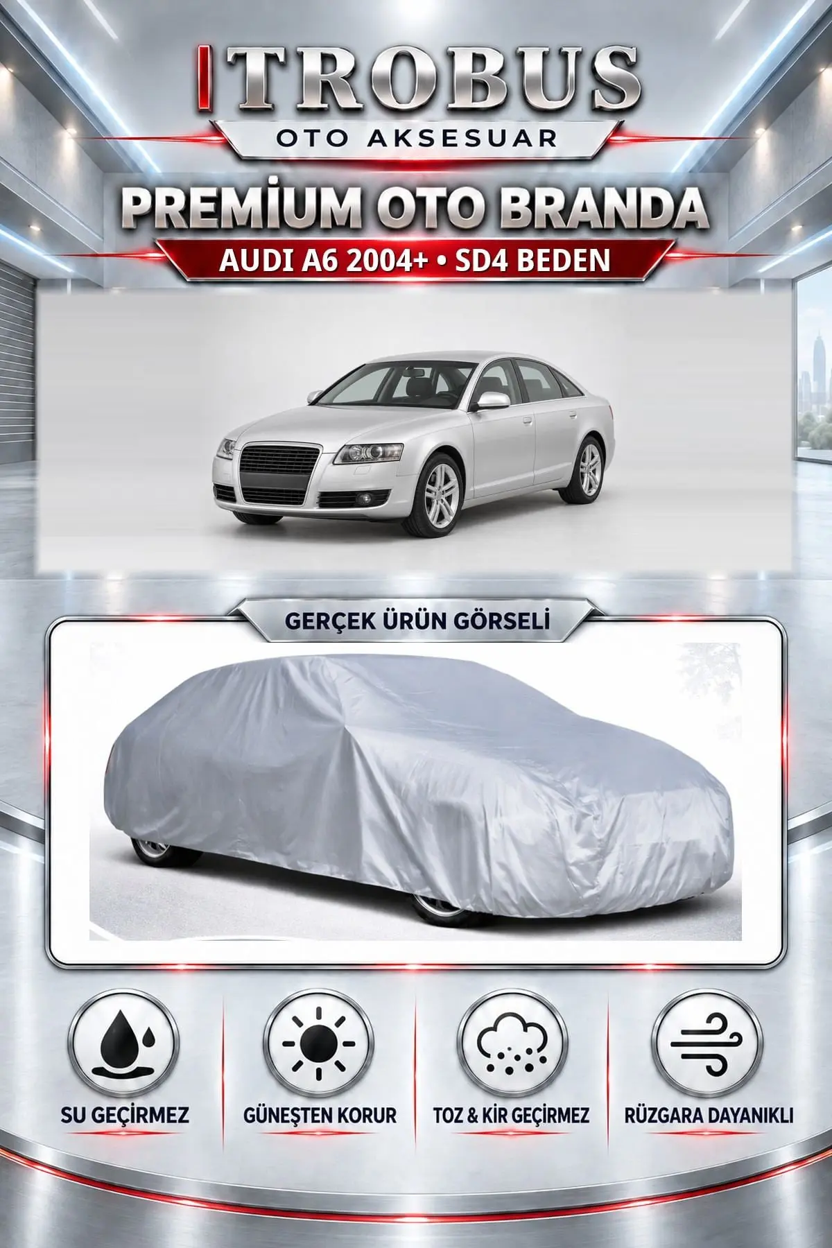 Audi A6 2004 ve Sonrası Uyumlu Premium Oto Branda – SD4 Beden