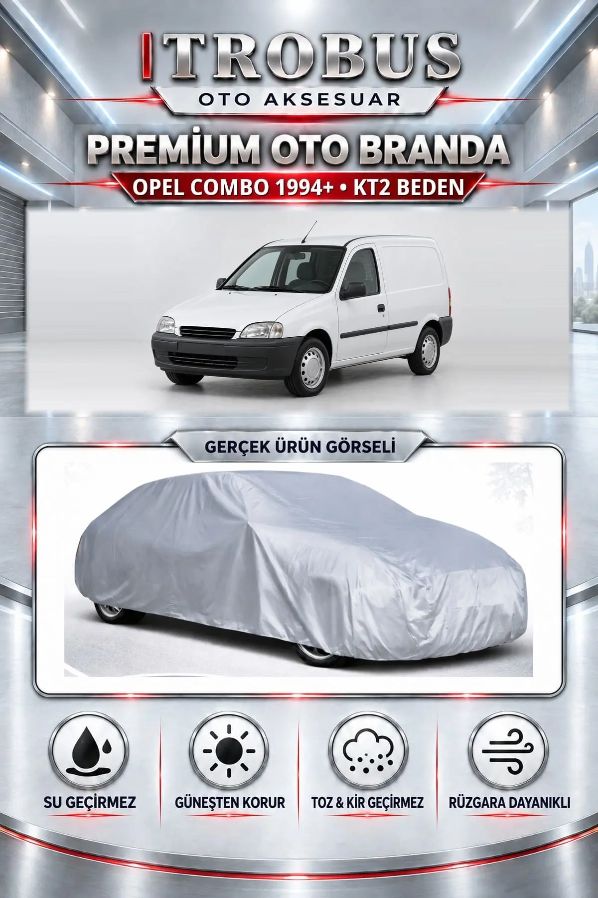 Opel Combo 1994 ve Sonrası Uyumlu Premium Oto Branda – KT2 Beden