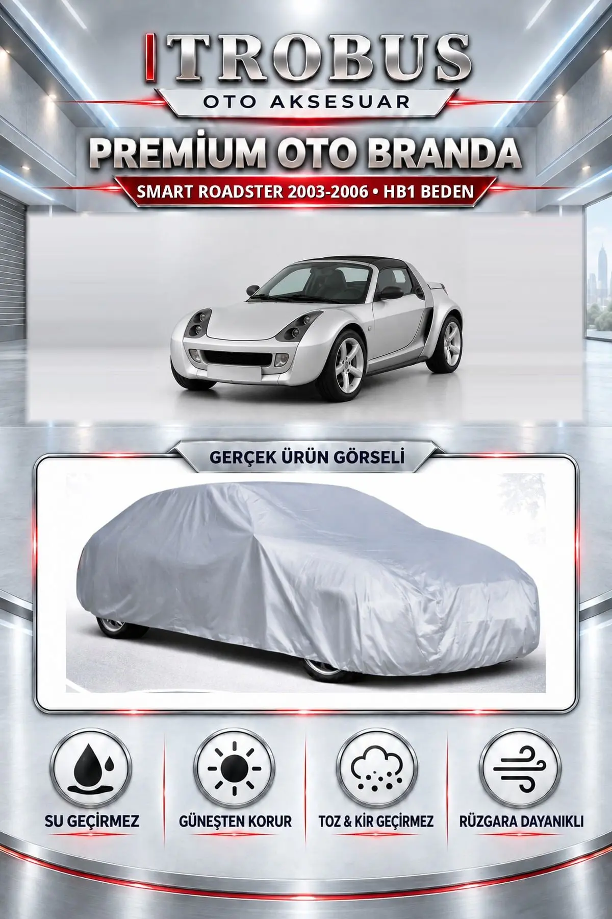 Smart Roadster 2003-2006 Uyumlu Premium Oto Branda – HB1 Beden