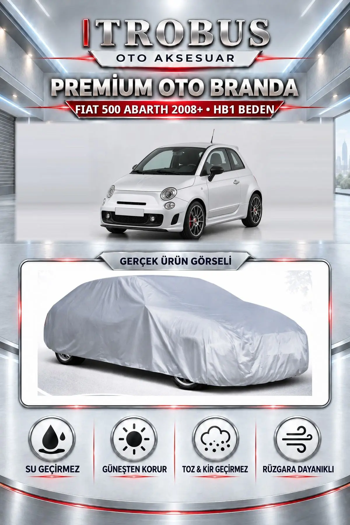 Fiat 500 Abarth 2008 ve Sonrası Uyumlu Premium Oto Branda – HB1 Beden