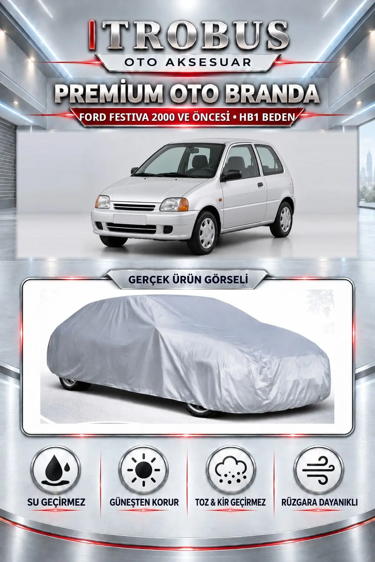 Ford Festiva 2000 ve Öncesi Uyumlu Premium Oto Branda – HB1 Beden