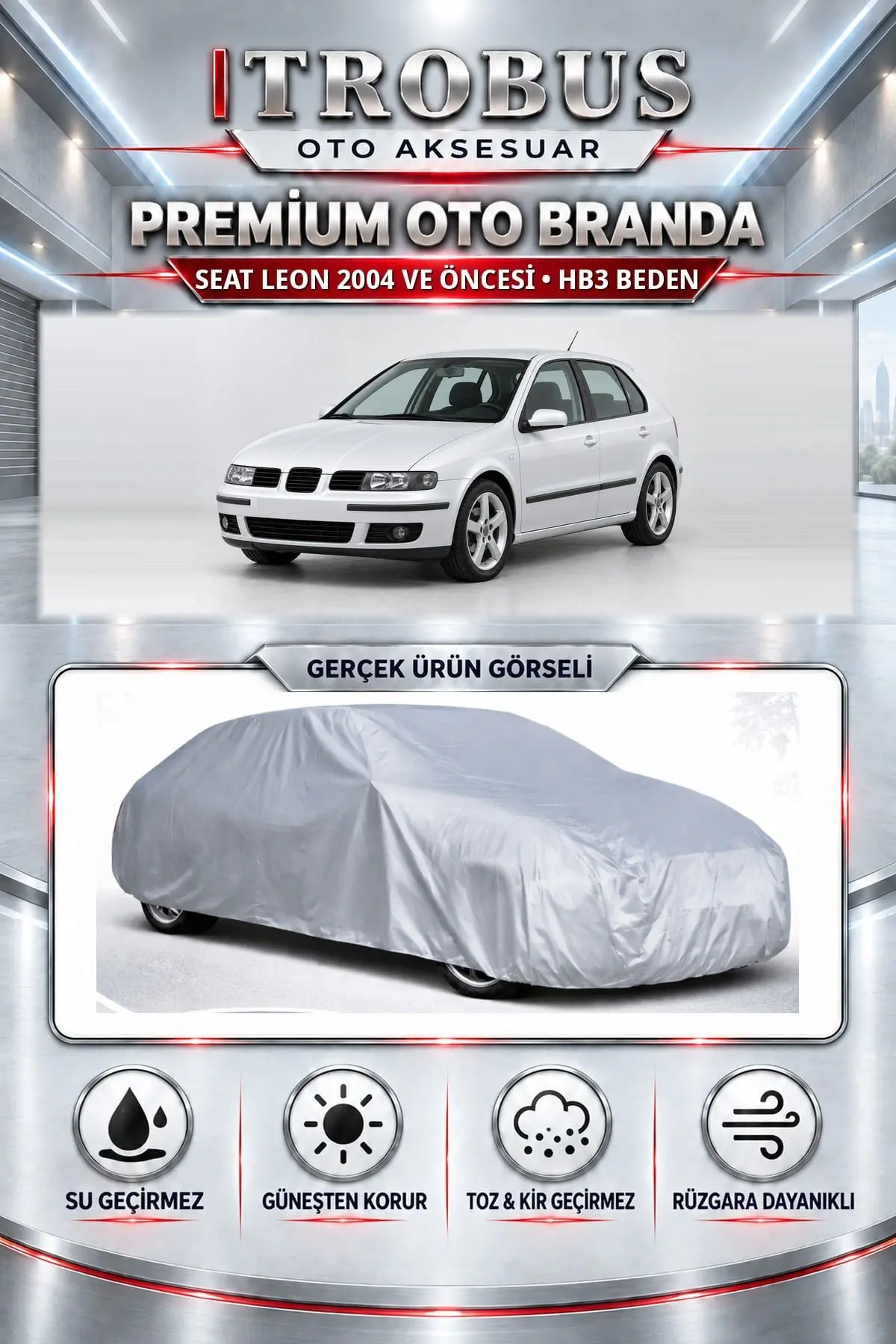 Seat Leon 2004 ve Öncesi Uyumlu Premium Oto Branda – HB3 Beden