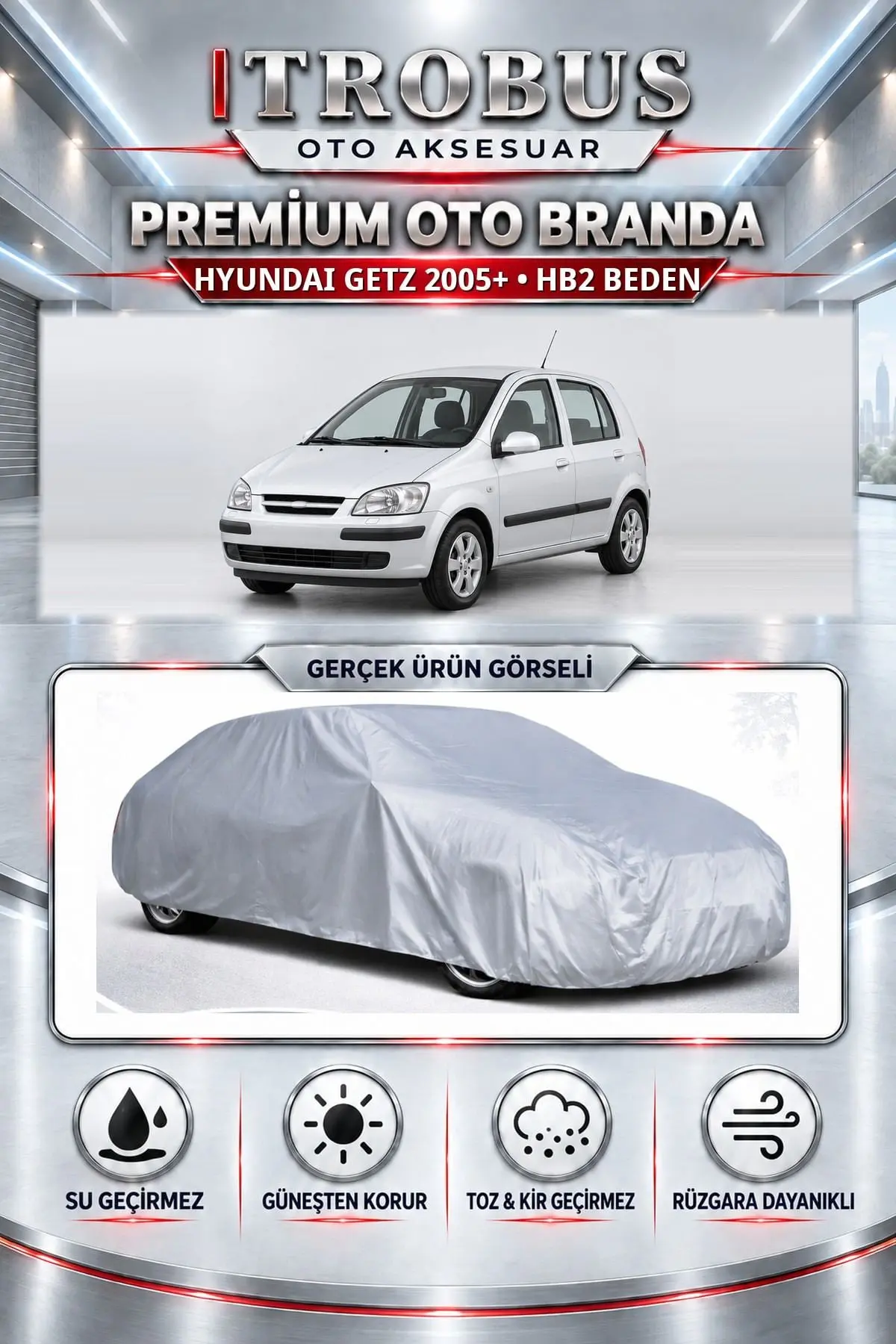 Hyundai Getz 2005 ve Sonrası Uyumlu Premium Oto Branda – HB2 Beden