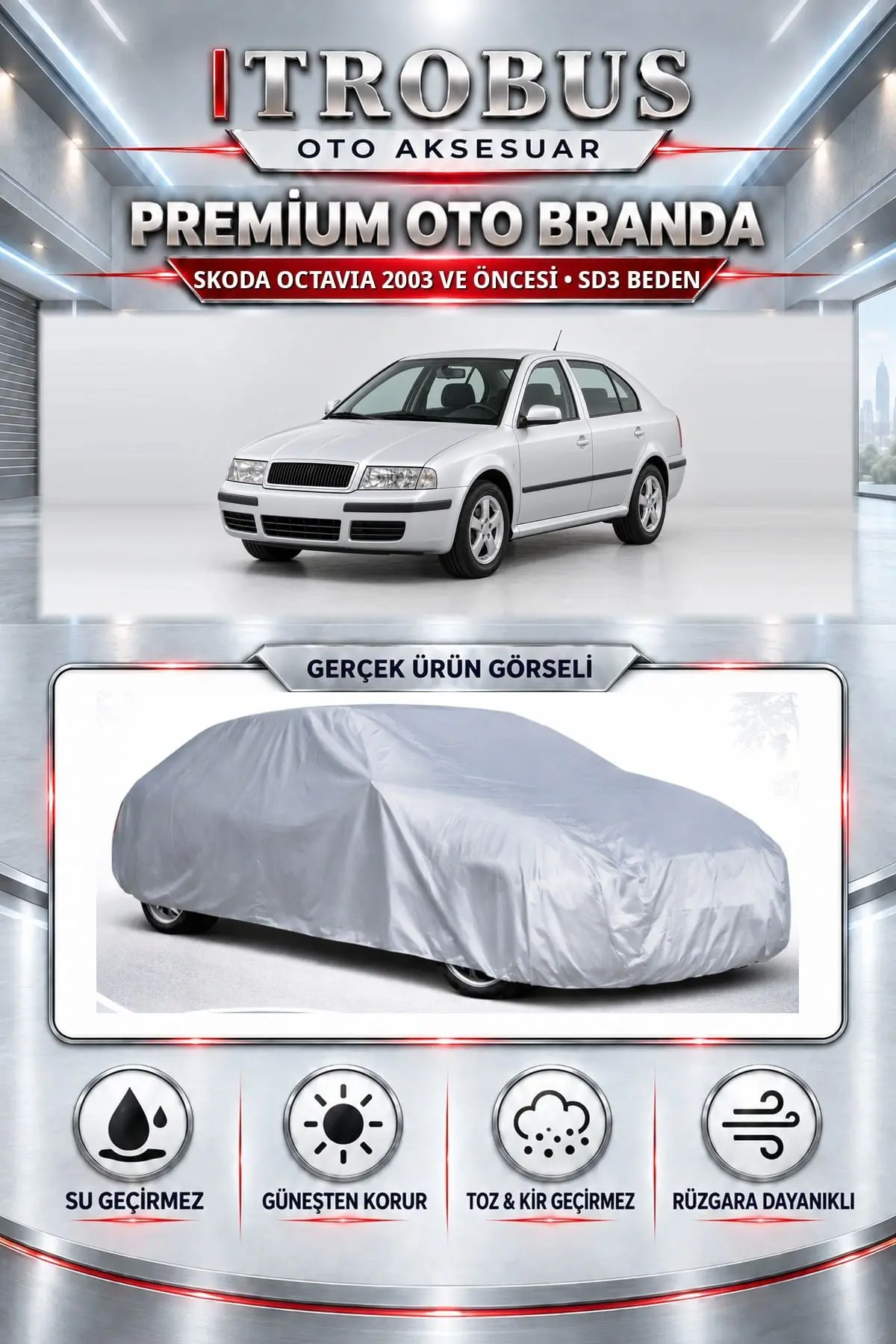 Skoda Octavia 2003 ve Öncesi Uyumlu Premium Oto Branda – SD3 Beden