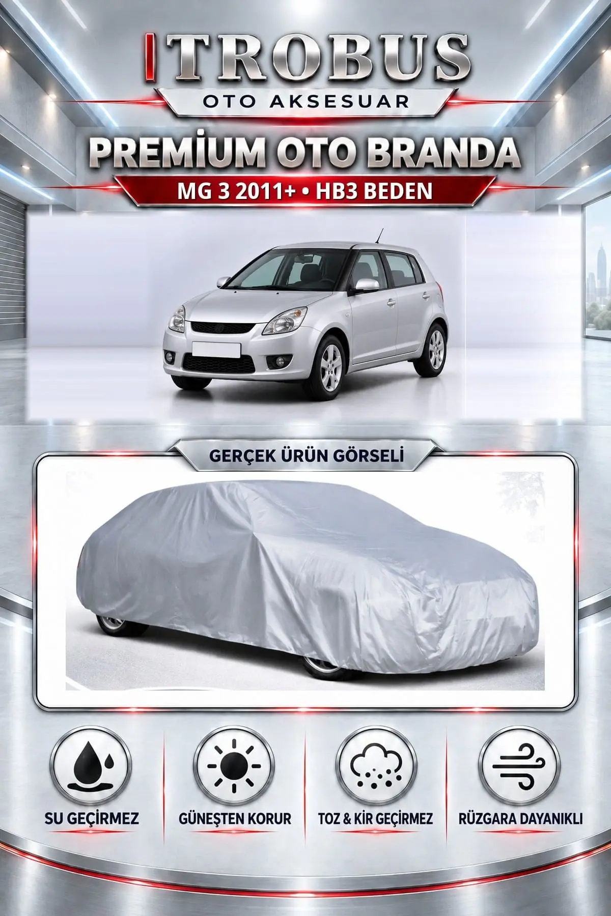 MG 3 2011 ve Sonrası Uyumlu Premium Oto Branda – HB3 Beden