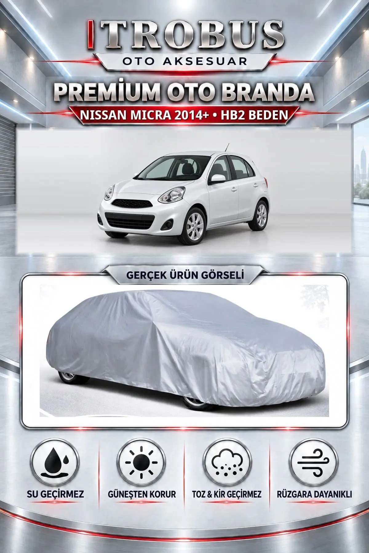 Nissan Micra 2014 ve Sonrası Uyumlu Premium Oto Branda – HB2 Beden