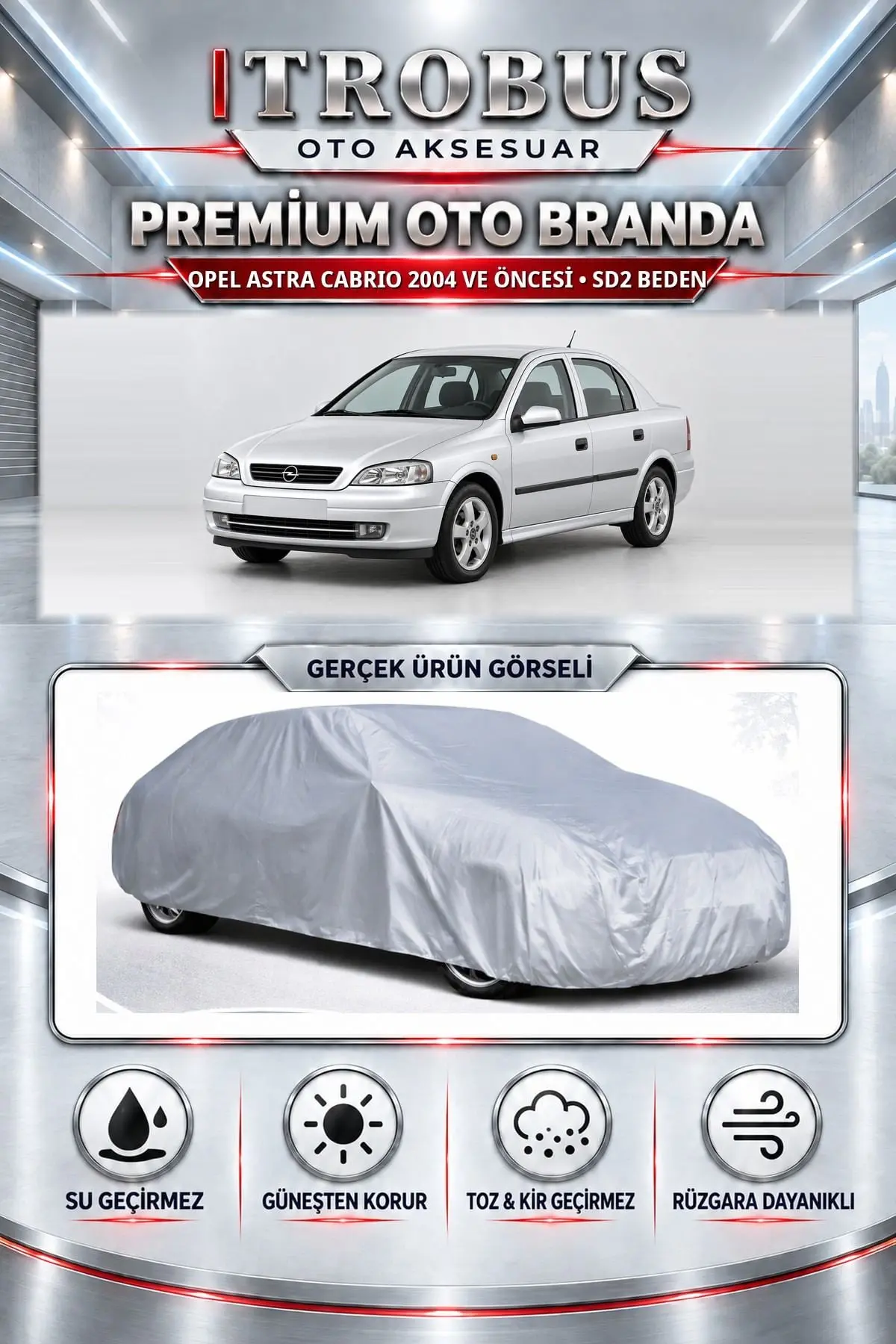 Opel Astra Cabrio 2004 ve Öncesi Uyumlu Premium Oto Branda – SD2 Beden