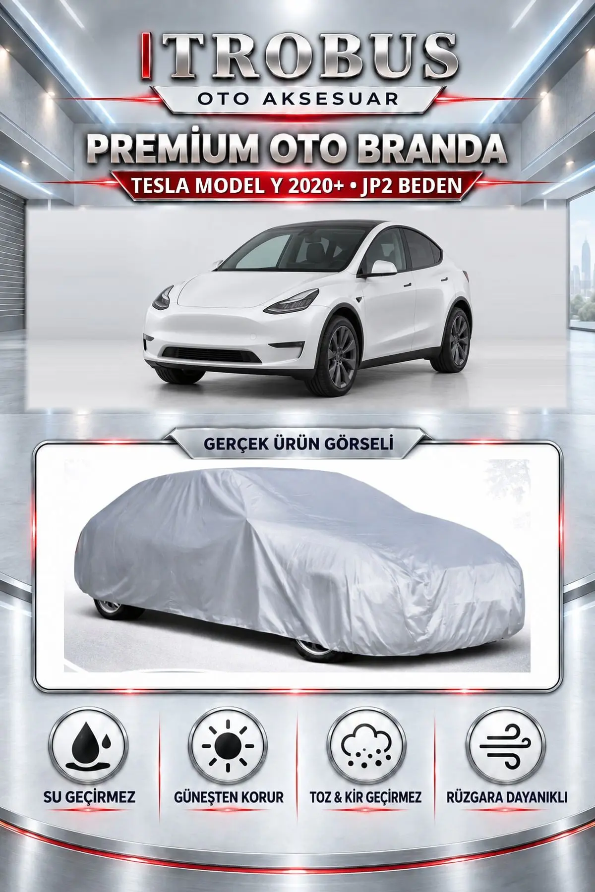 Tesla Model Y 2020 ve Sonrası Uyumlu Premium Oto Branda – JP2 Beden