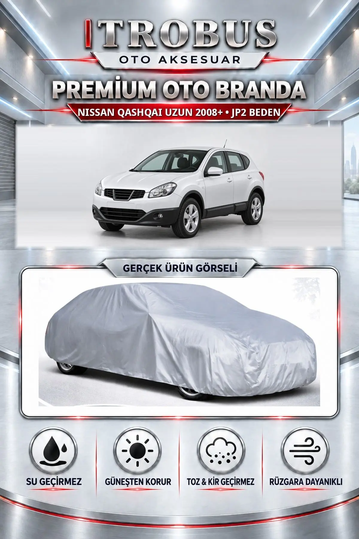 Nissan Qashqai uzun 2008 ve Sonrası Uyumlu Premium Oto Branda – JP2 Beden