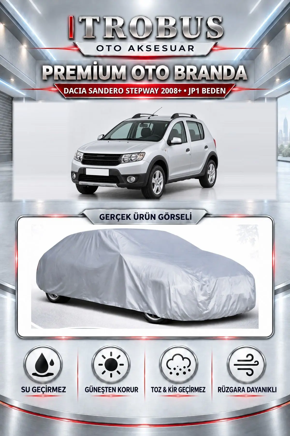 Dacia Sandero Stepway 2008 ve Sonrası Uyumlu Premium Oto Branda – JP1 Beden