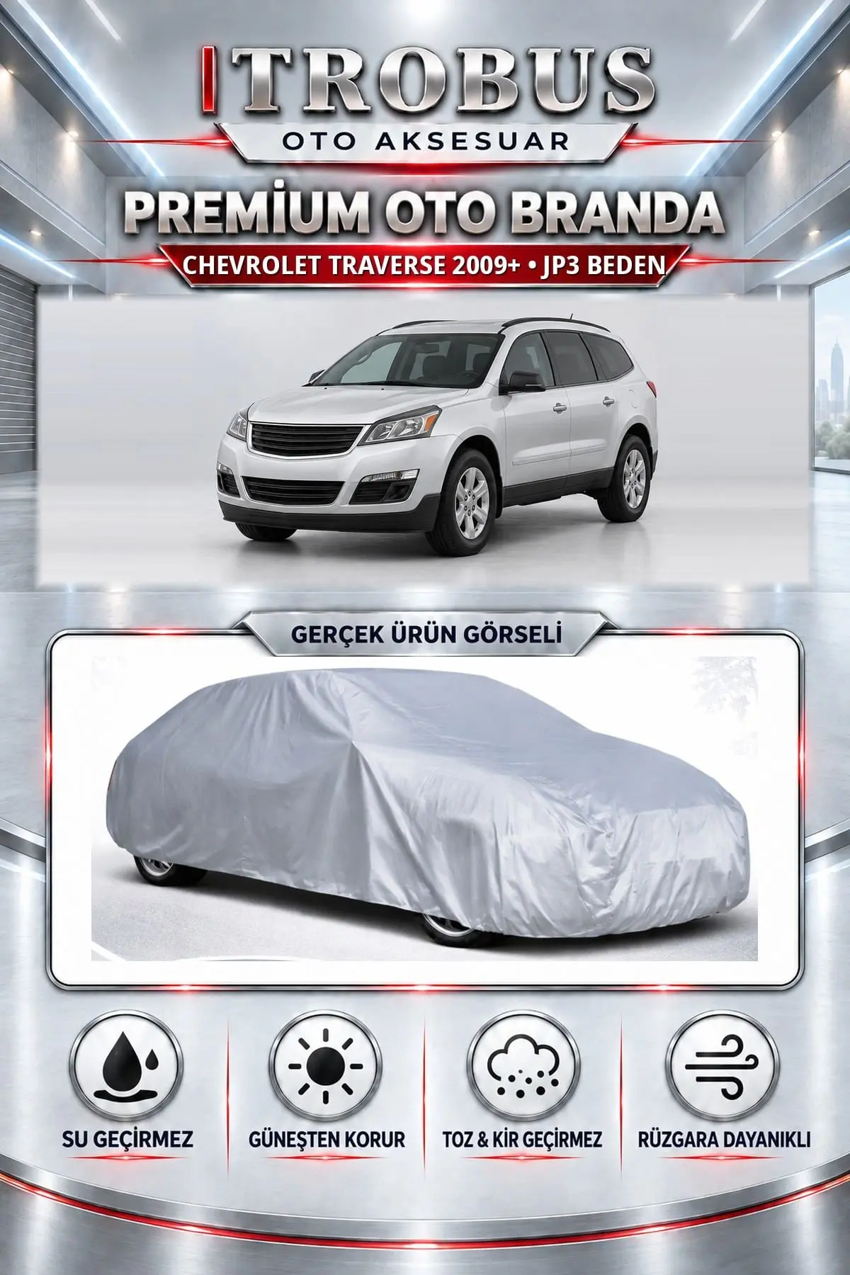 Chevrolet Traverse 2009 ve Sonrası Uyumlu Premium Oto Branda – JP3 Beden