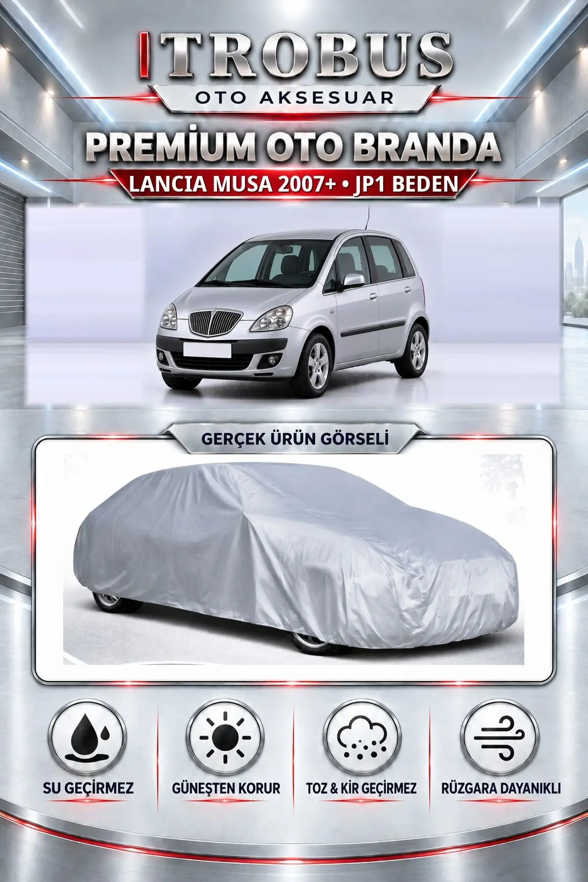 Lancia Musa 2007 ve Sonrası Uyumlu Premium Oto Branda – JP1 Beden
